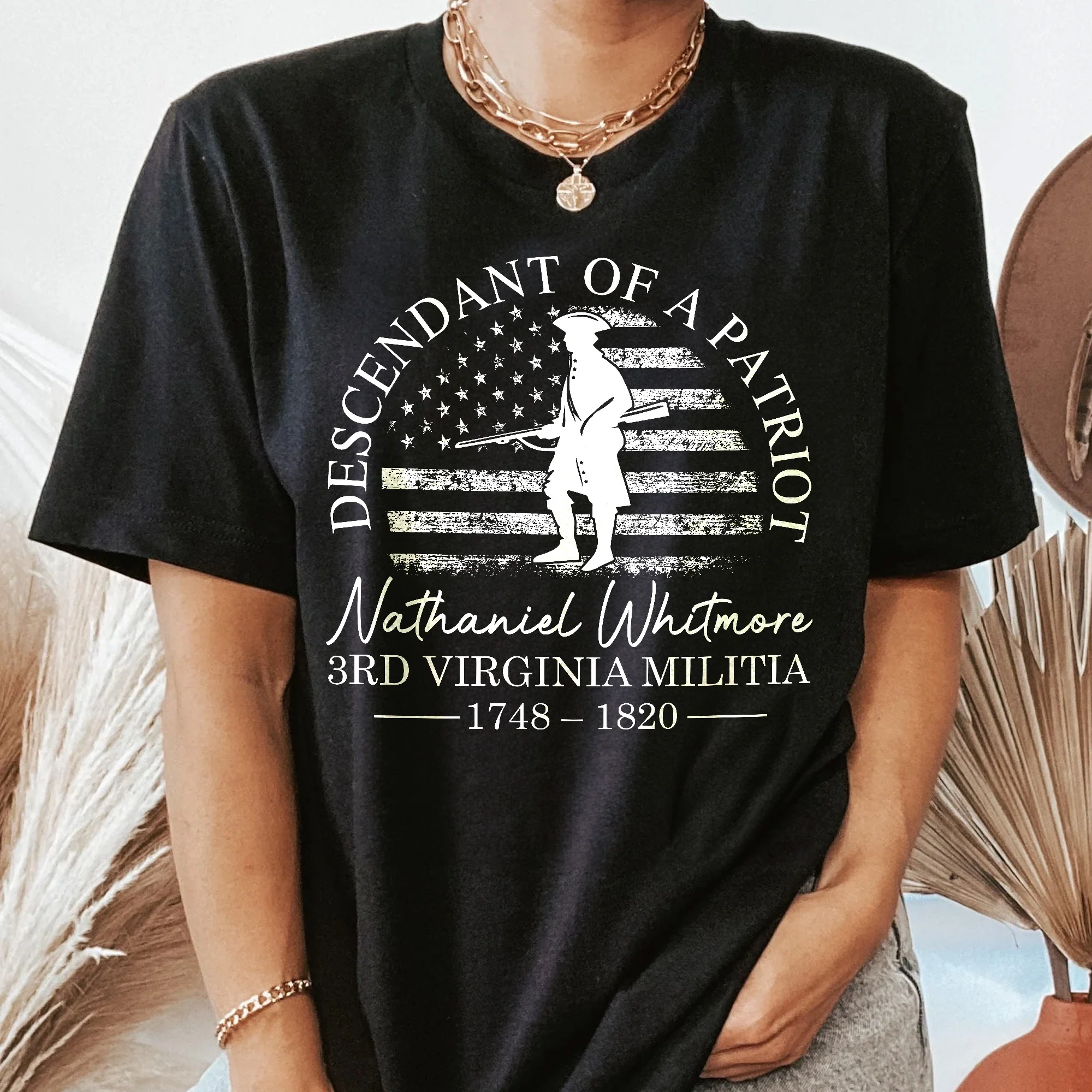 Descendant Of A Patriot Family History - Personalized Shirt - Image 3