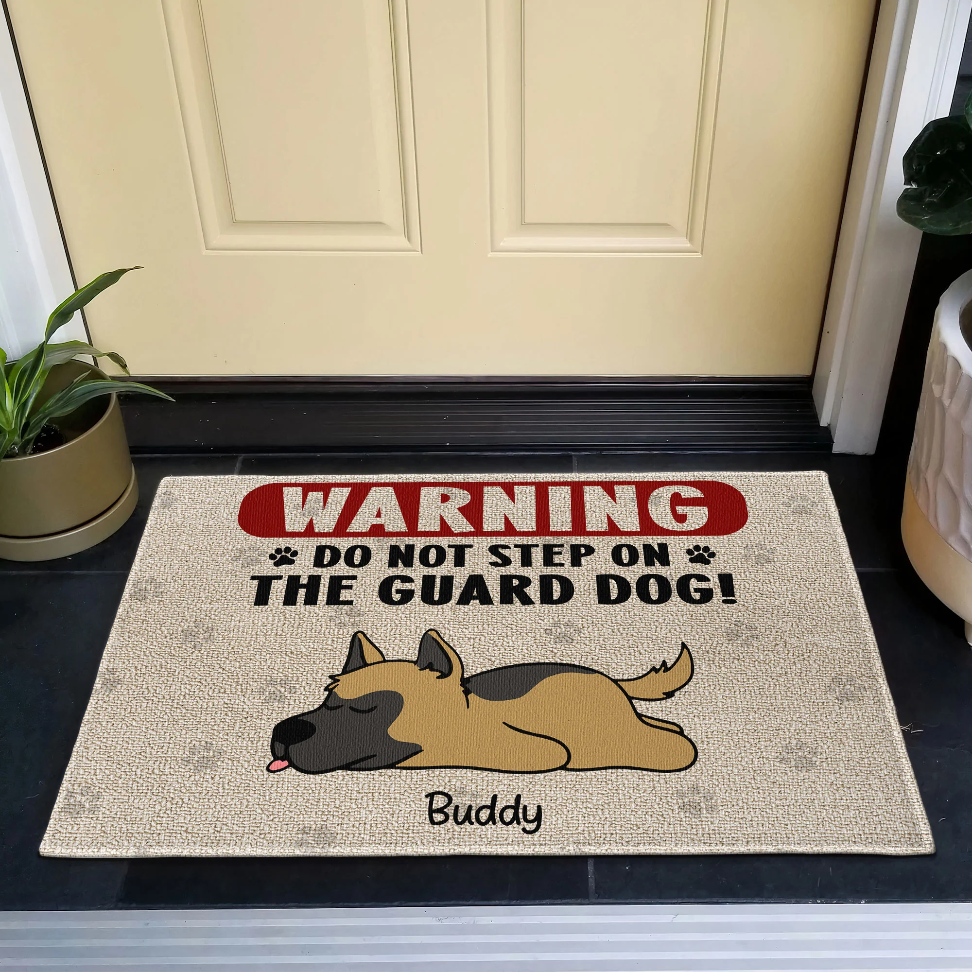 Do Not Step On Guard Dog - Personalized Doormat - Image 3