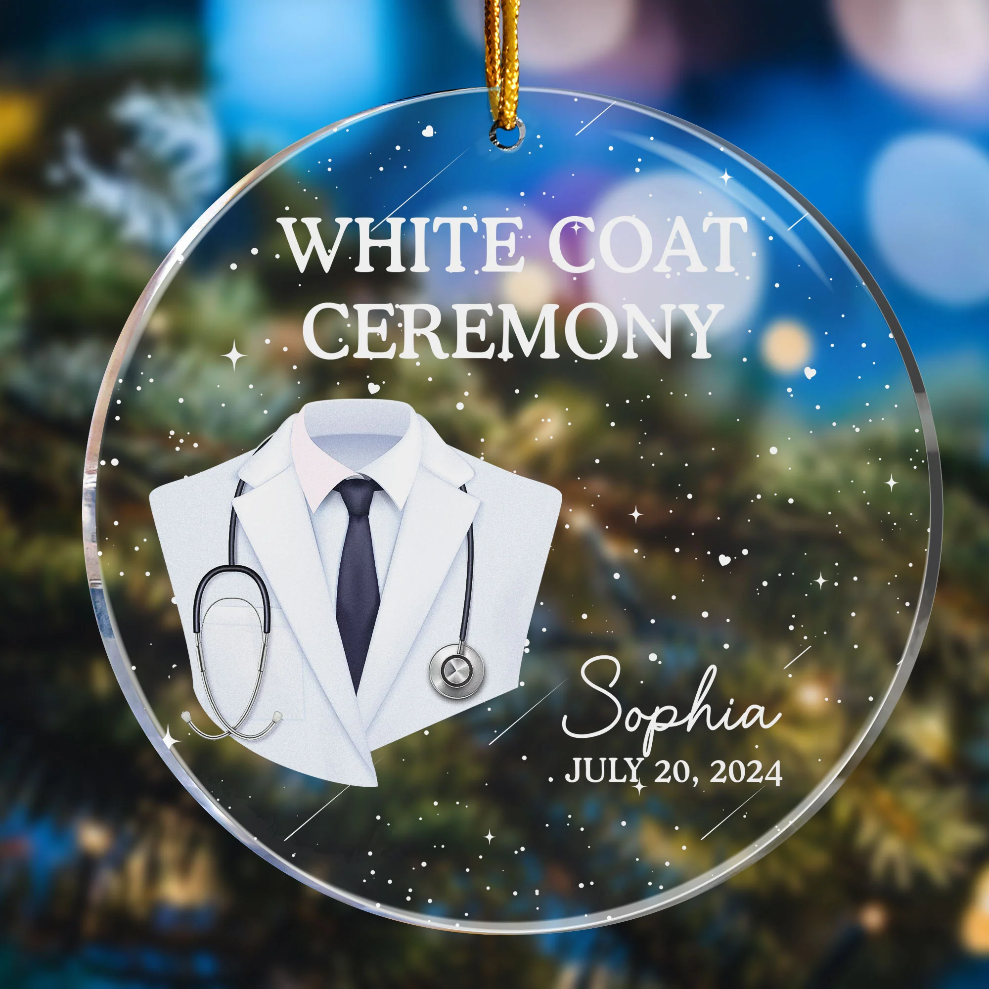 Doctor Christmas Ornament - White Coat Ceremony - Personalized Acrylic Ornament - Image 4