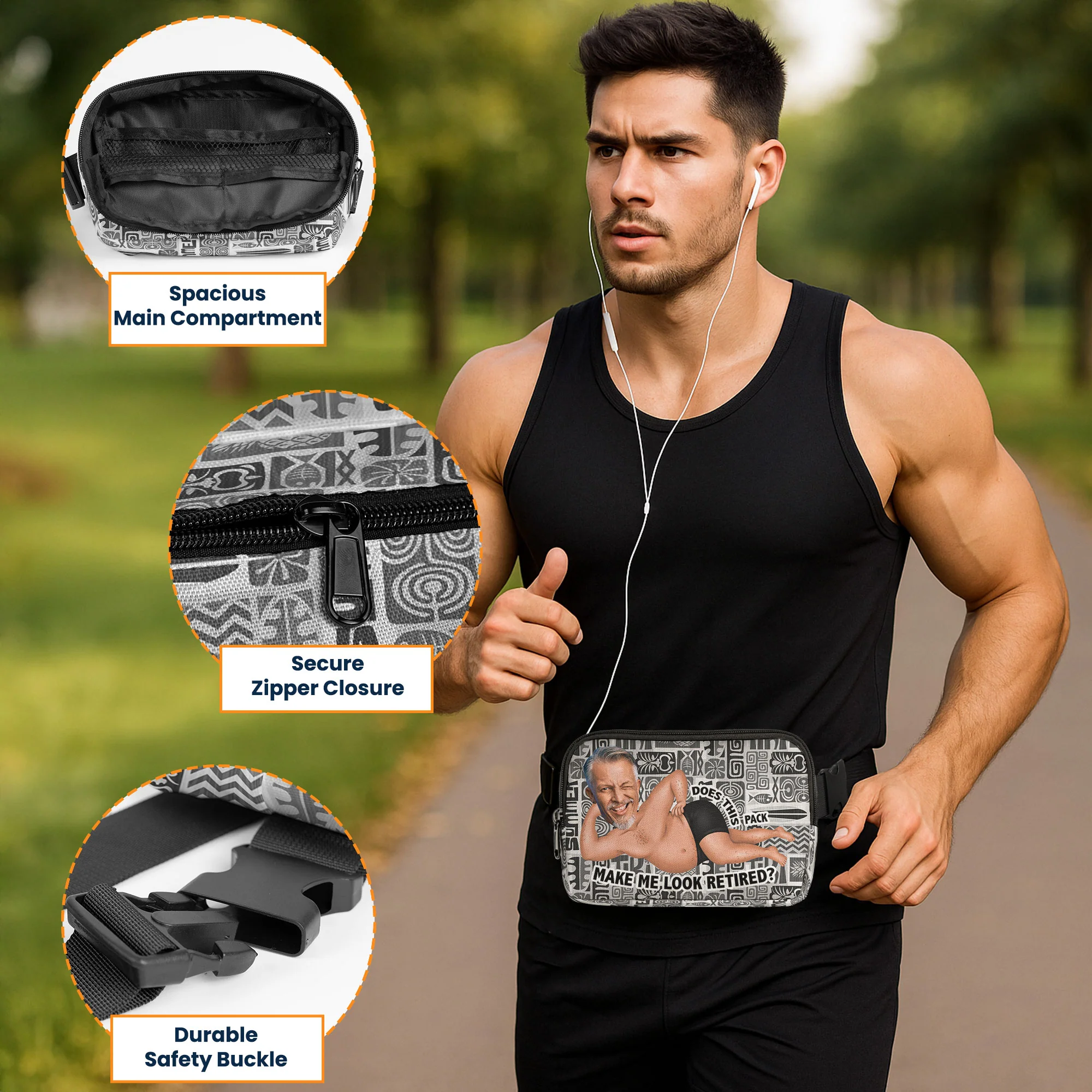 Does This Pack Make Me Look Retired? - Personalized Photo Waist Pack - Image 5