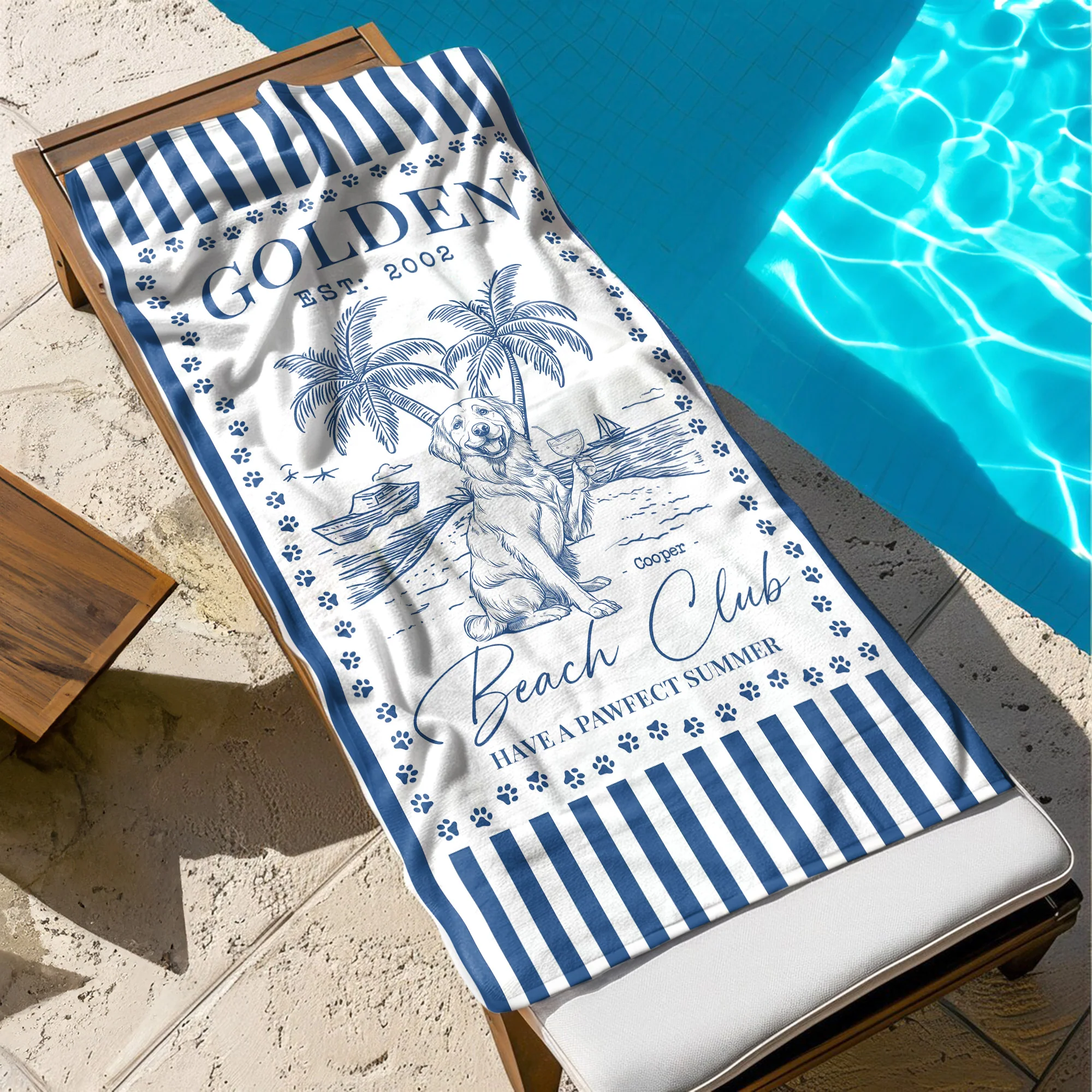Dog Beach Club - Personalized Quick-Dry Beach Towel - Image 4