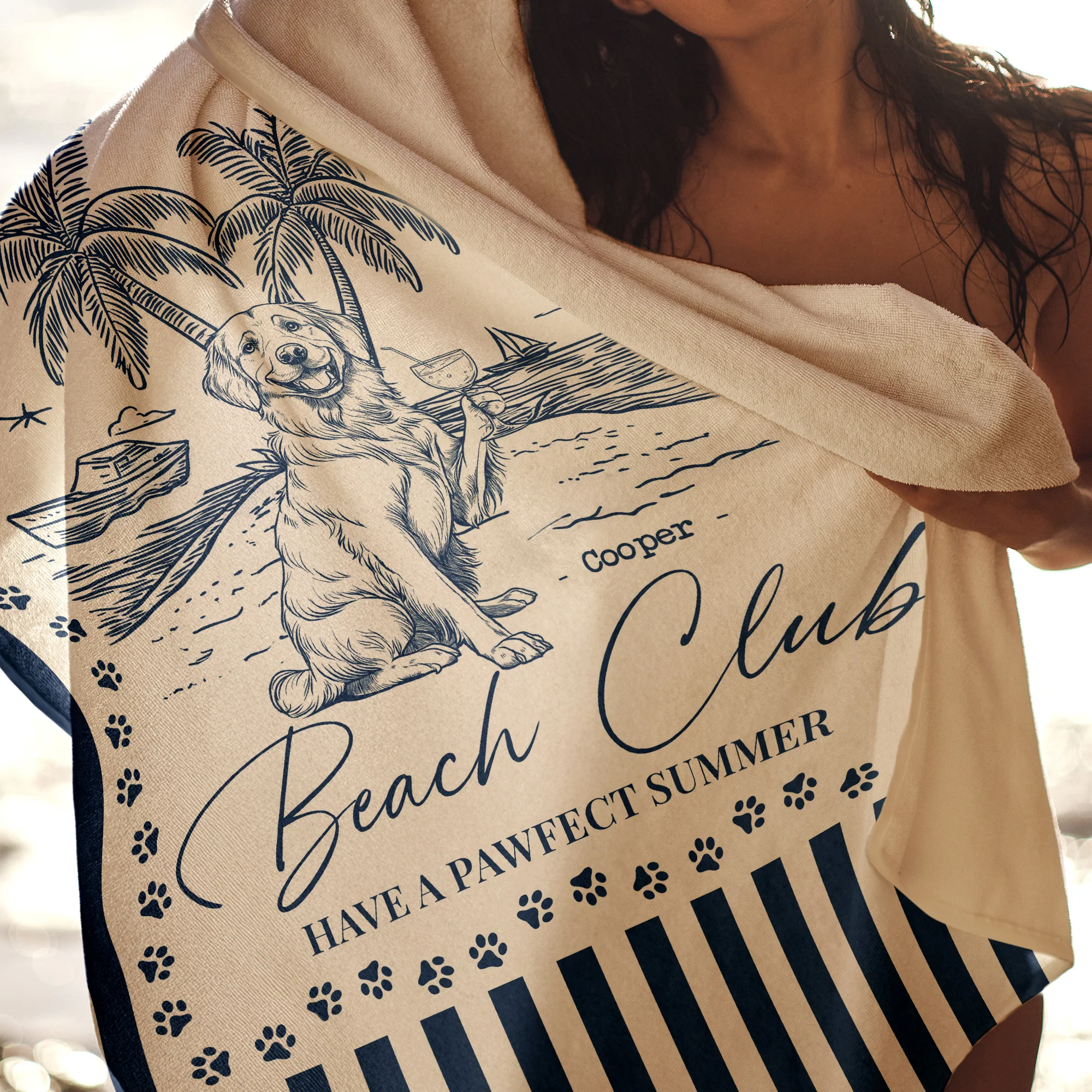 Dog Beach Club - Personalized Quick-Dry Beach Towel - Image 6