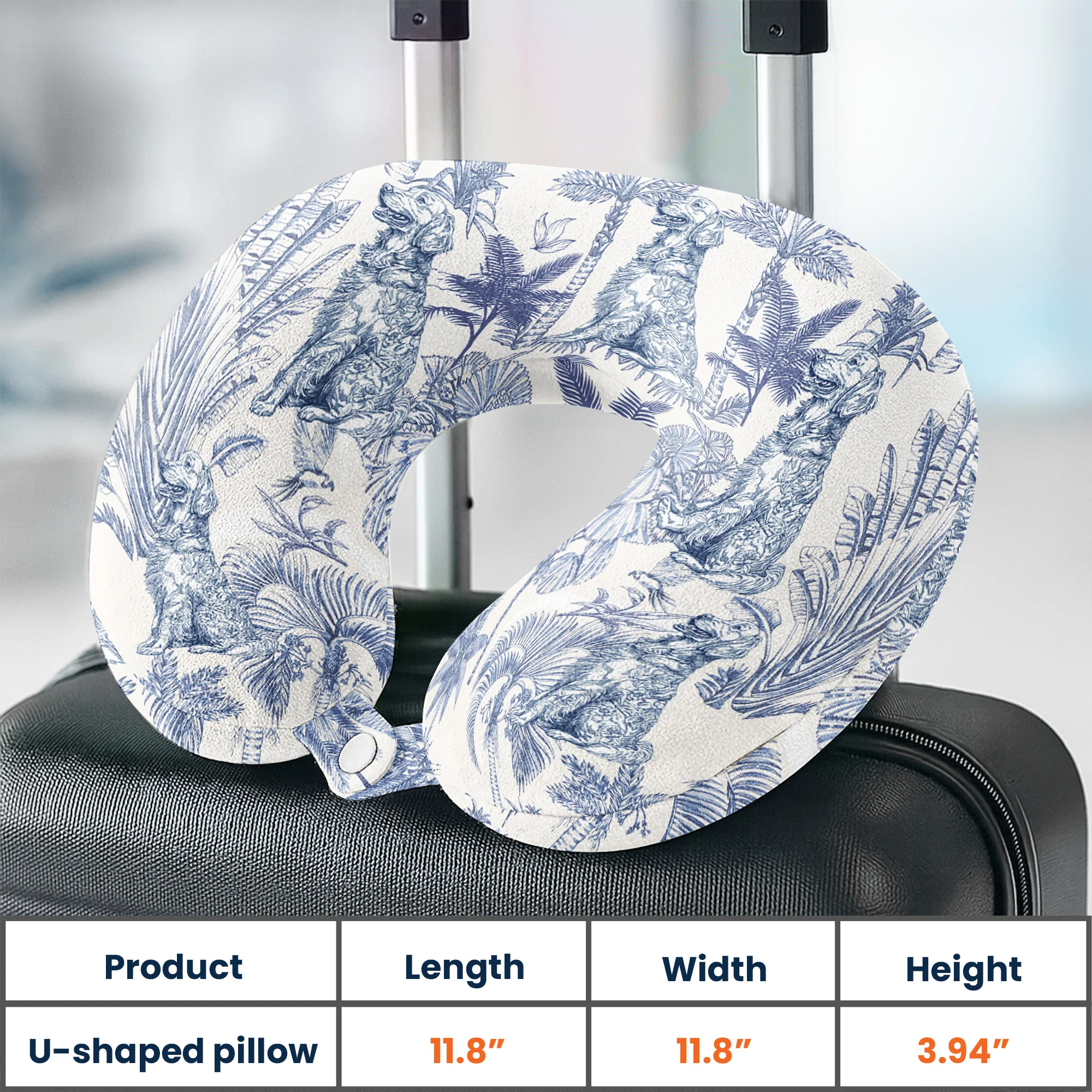 Dog Custom Breeds Toile De Jouy - Personalized U-Shaped Travel Neck Pillow - Image 5
