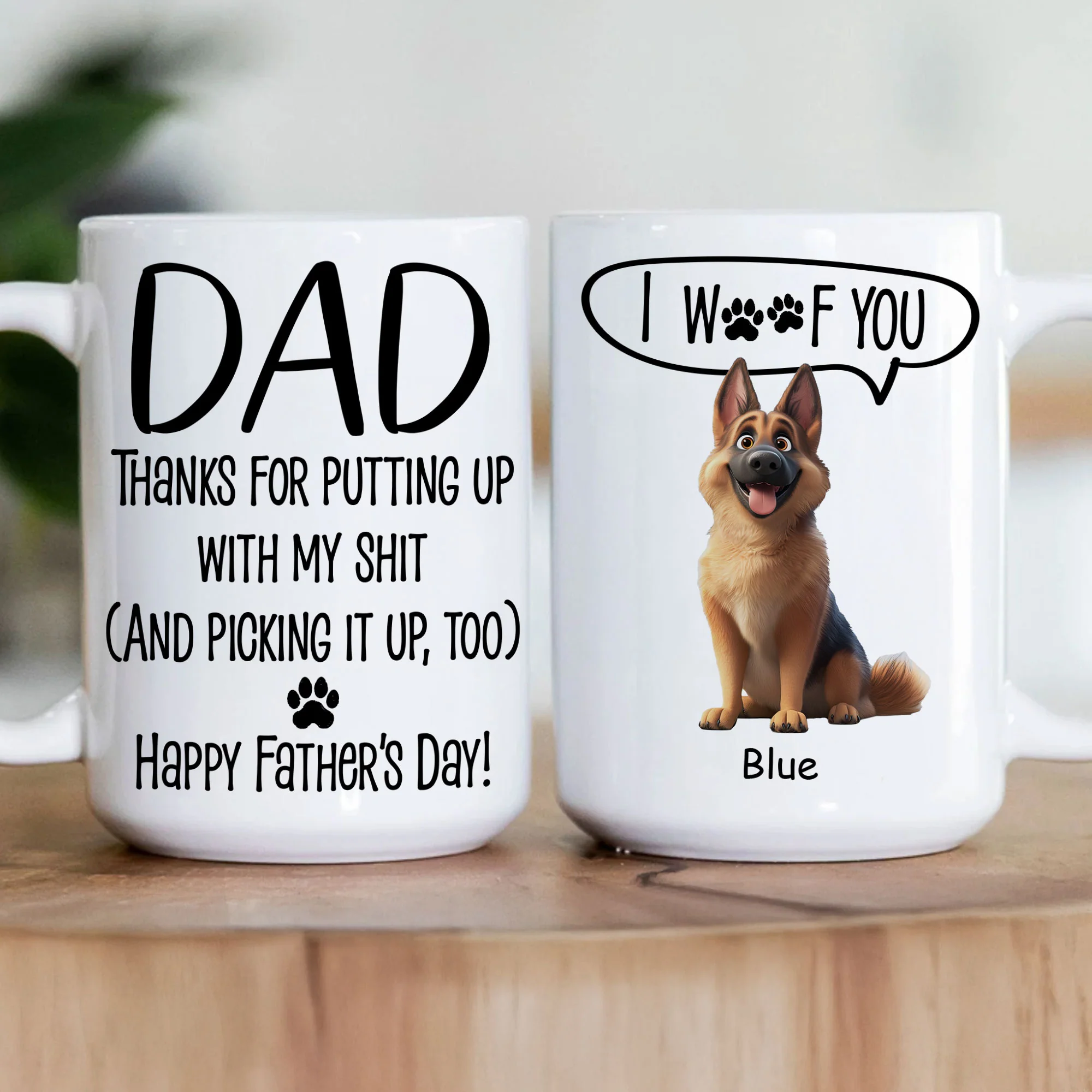 Dog Dad Gift Thanks For Putting Up With - Personalized Mug - Image 2