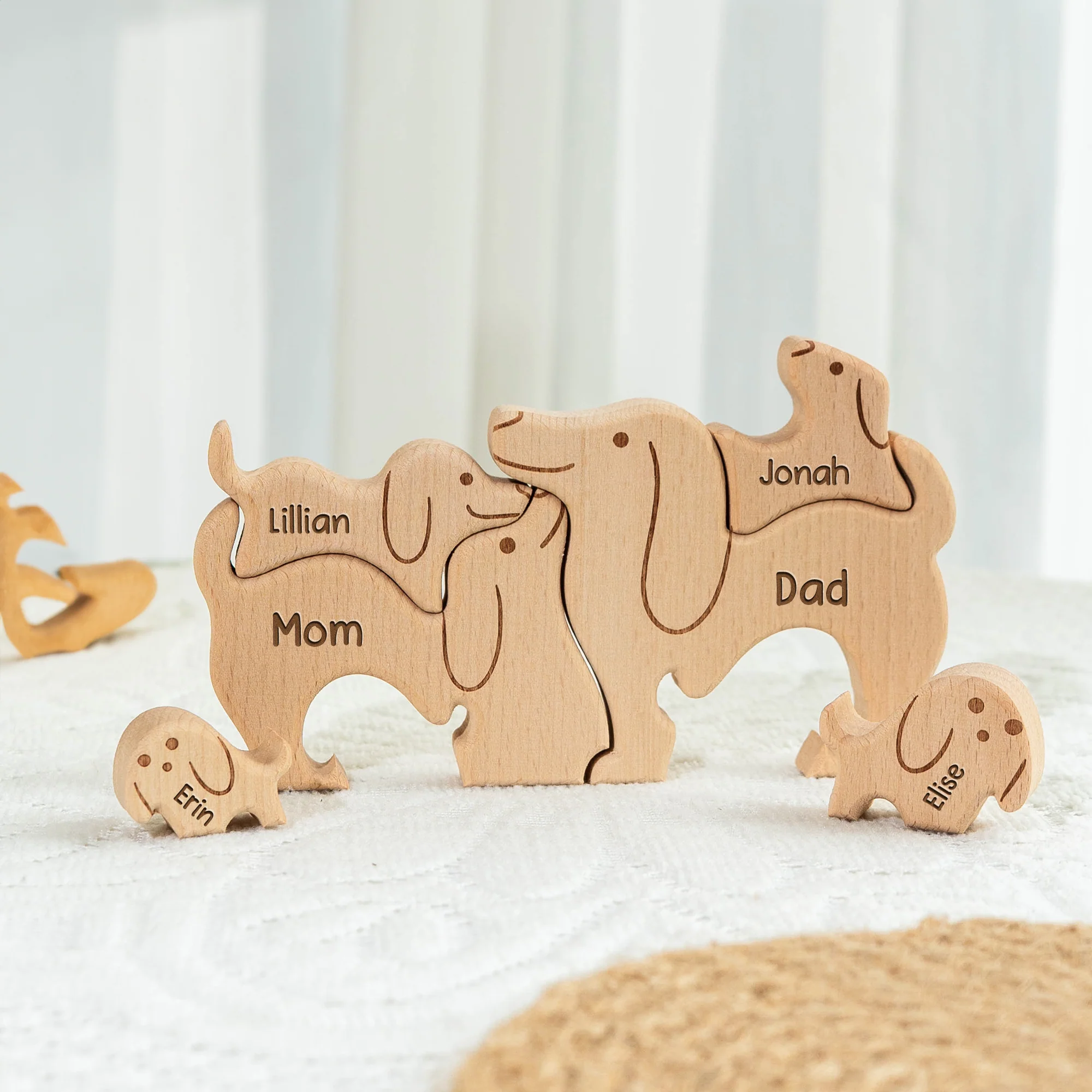 Dog Family - Personalized Wooden Dog Family Puzzle - Image 2