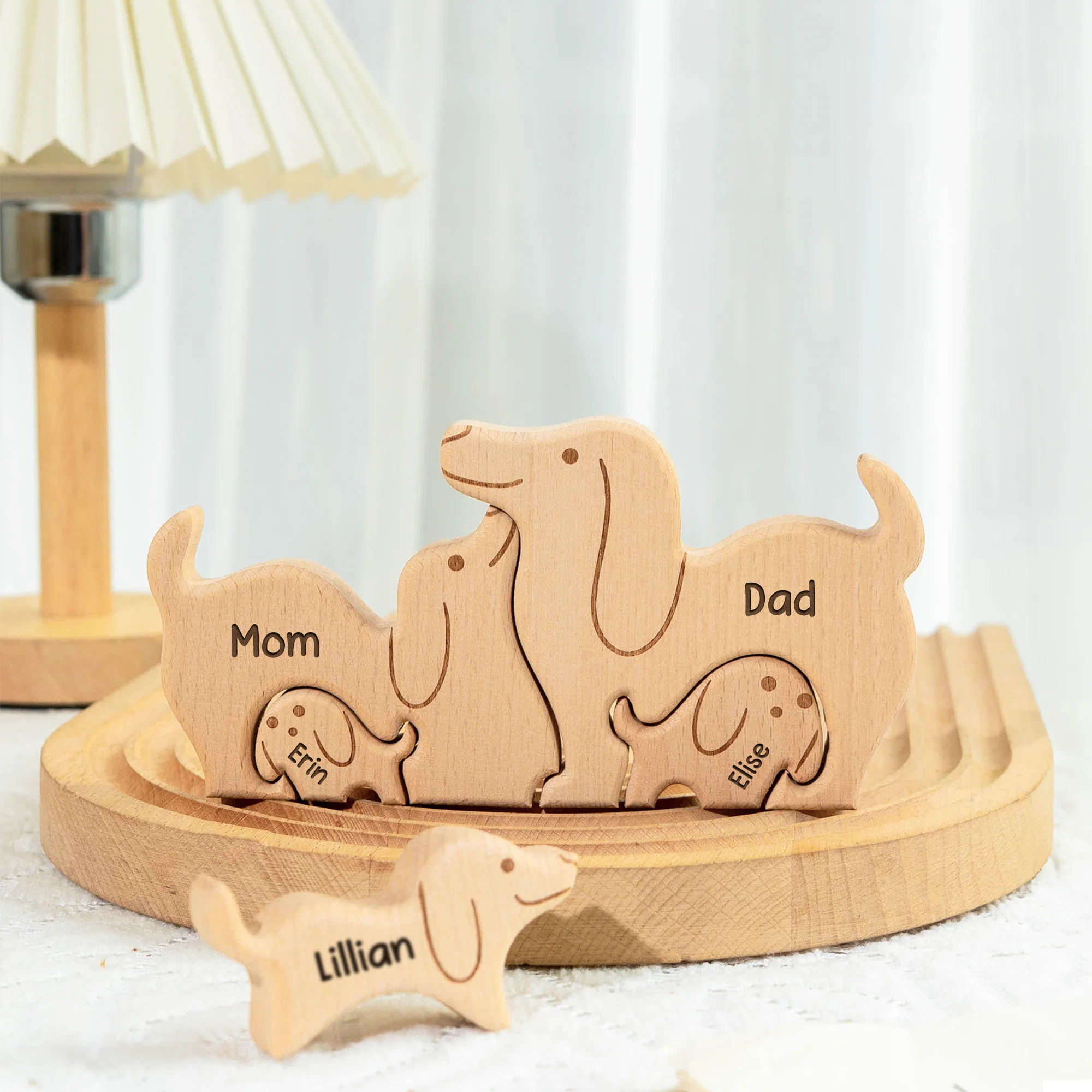 Dog Family - Personalized Wooden Dog Family Puzzle - Image 5