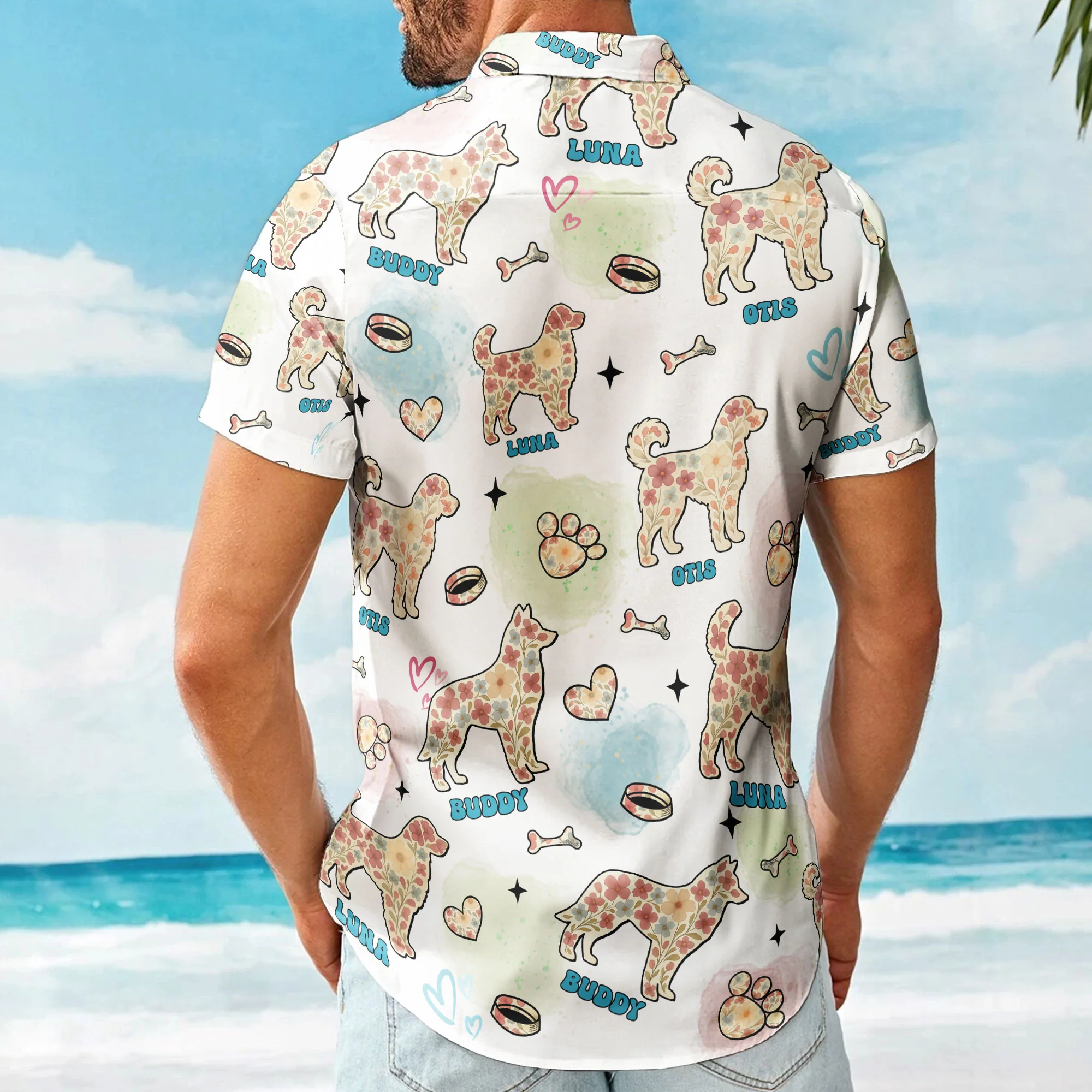 Dog Floral Summer - Personalized Hawaiian Shirt - Image 2