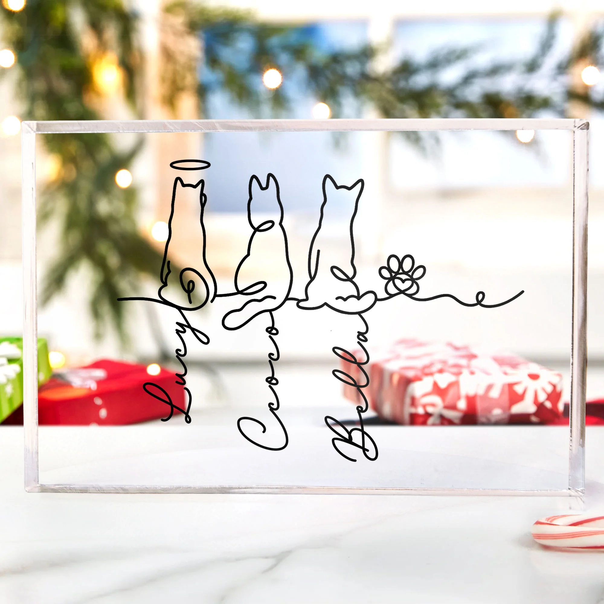 Dog Line Art Gift For Dog Lovers - Personalized Acrylic Plaque - Image 2