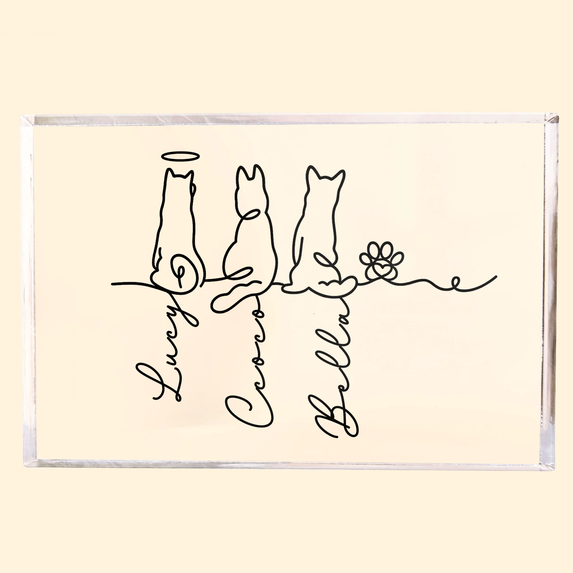 Dog Line Art Gift For Dog Lovers - Personalized Acrylic Plaque - Image 5