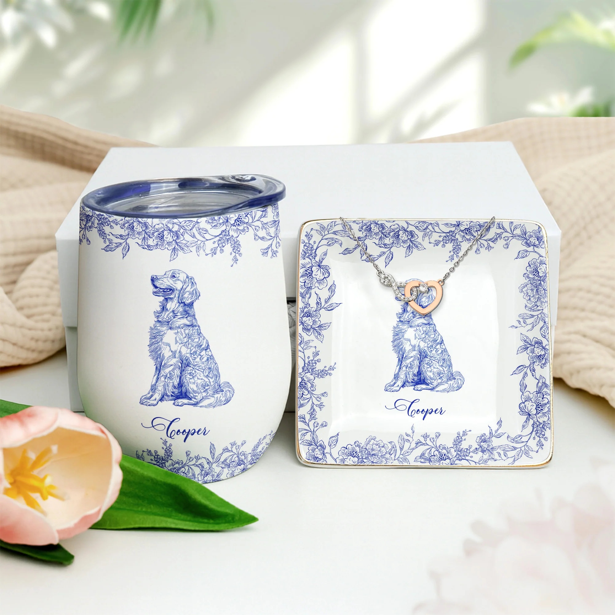 Dog Lover Gift Toile De Jouy French Style - Gift Box Set - Image 2