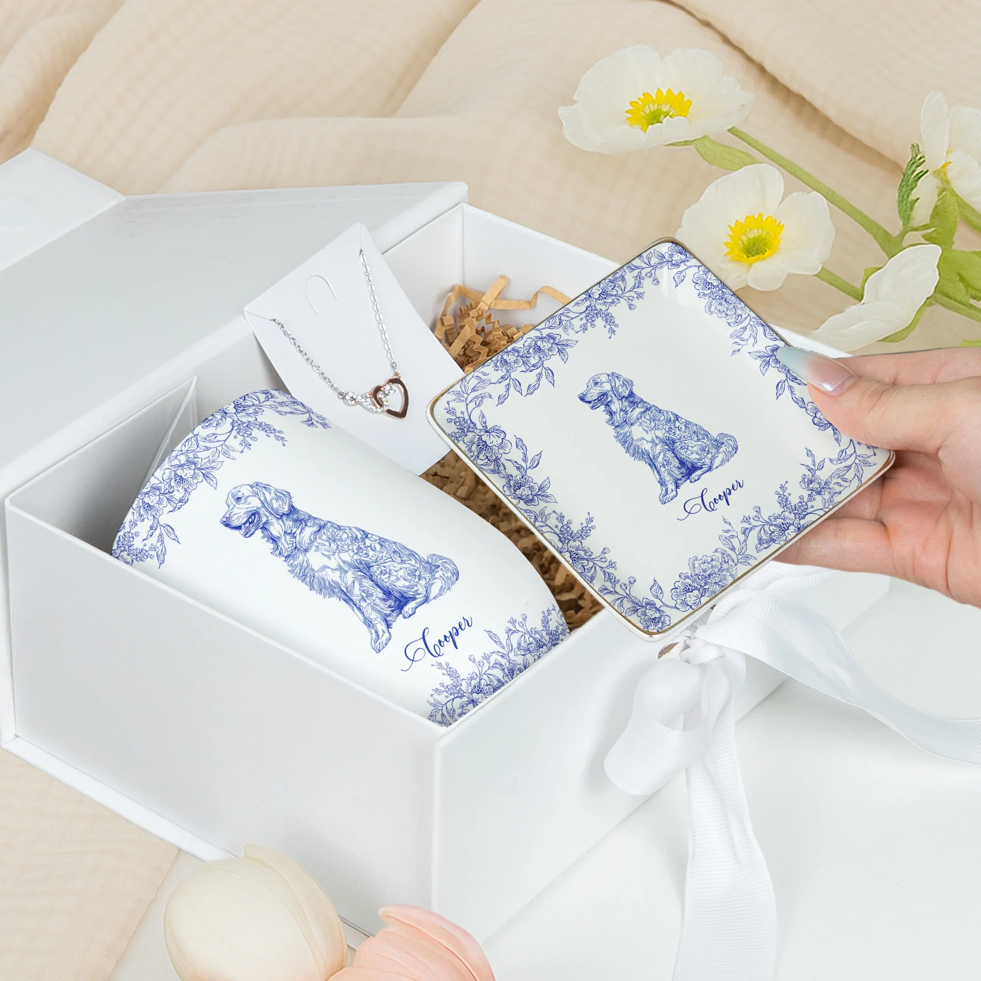 Dog Lover Gift Toile De Jouy French Style - Gift Box Set - Image 4