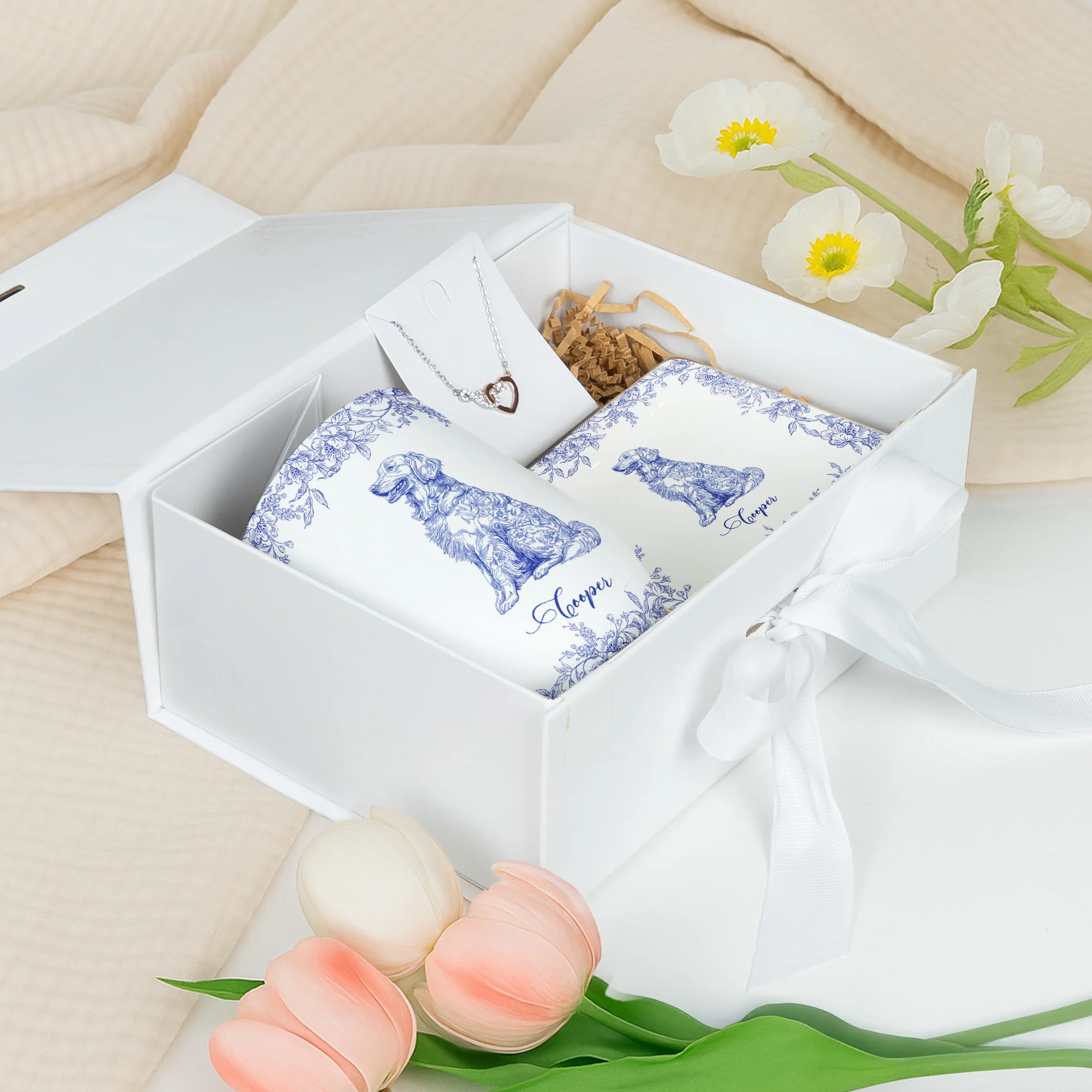 Dog Lover Gift Toile De Jouy French Style - Gift Box Set - Image 5