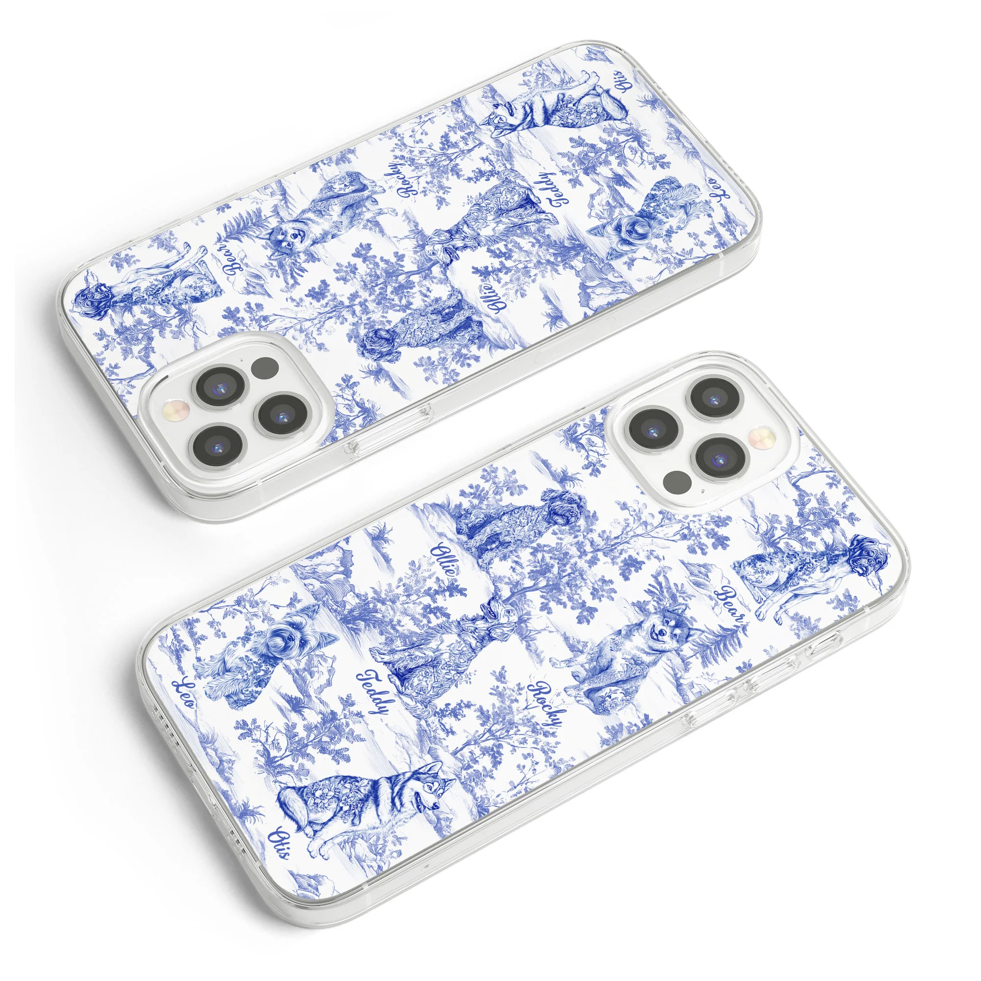 Dog Lover Gifts Toile De Jouy Dog Custom Breeds - Personalized Clear Phone Case - Image 3