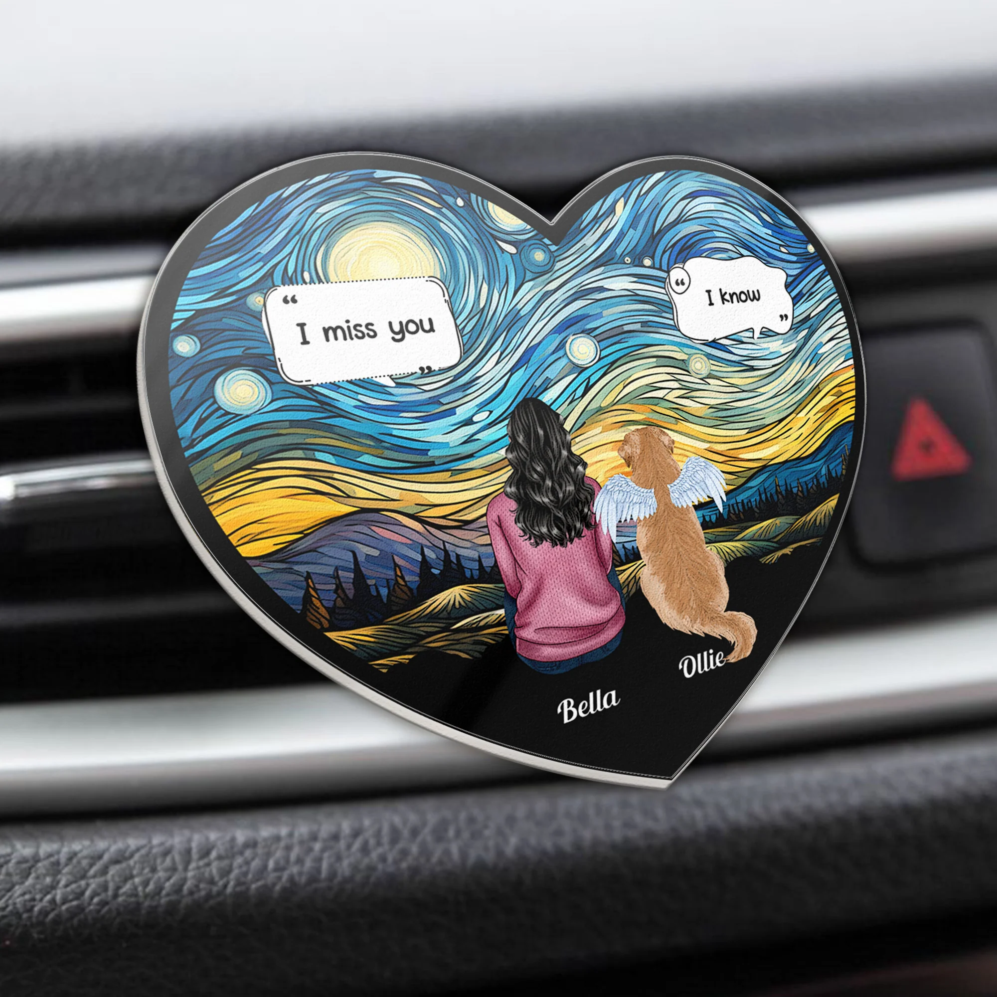 Dog Memorial, Cat Memorial - Personalized Acrylic Car Vent Clip - Image 3