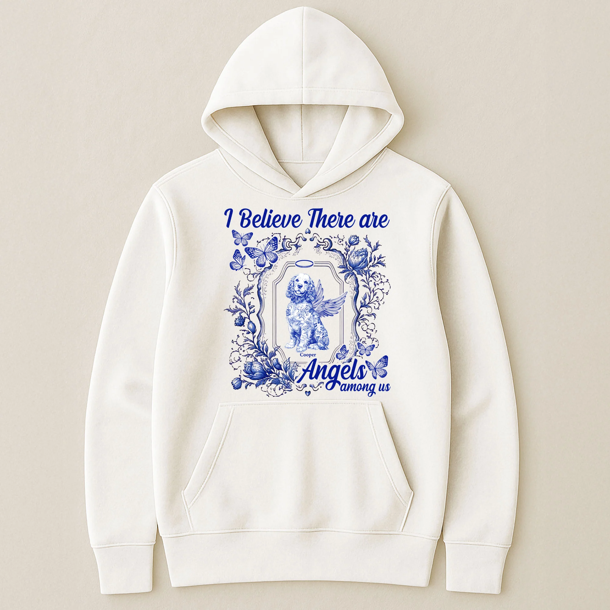 Dog Memorial Toile De Jouy I Believe There Are Angels Among Us - Personalized Shirt - Image 5