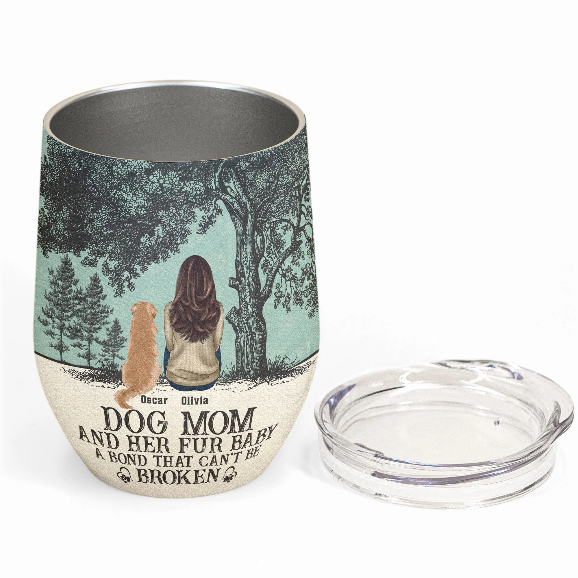 Dog Mom And Her Fur Babies - Personalized Wine Tumbler - Image 2