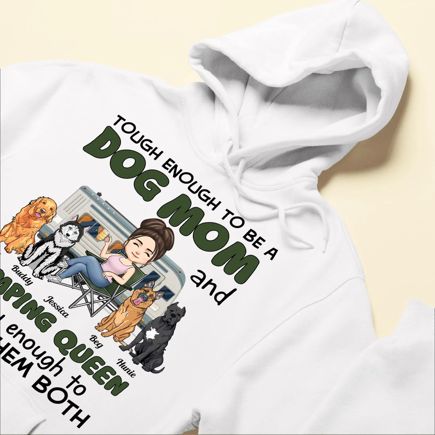 Dog Mom & Camping Queen - Personalized Shirt - Birthday, Mother's Day Gift For Dog Mom, Fur Mama, Camping Queen - Image 6