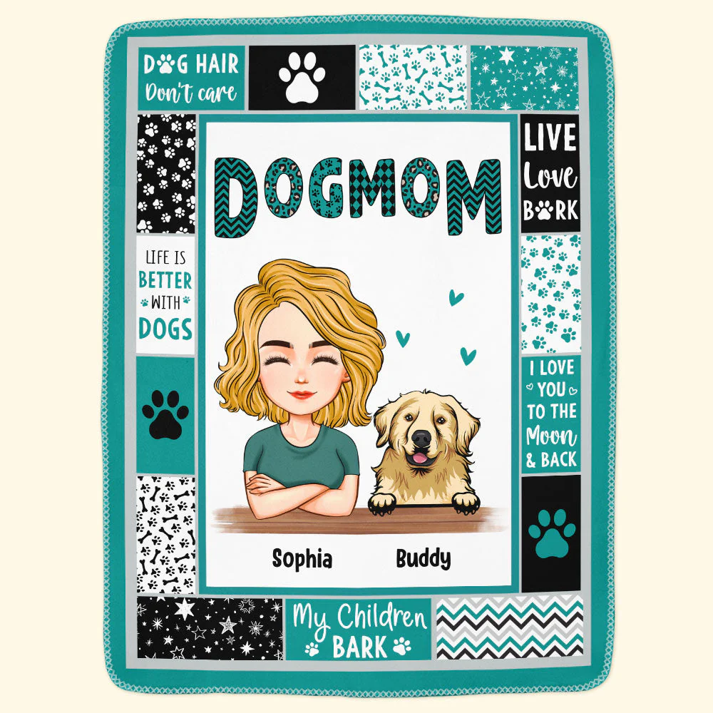 Dog Mom - Dog Dad - Personalized Dog Mom Blanket - Image 4