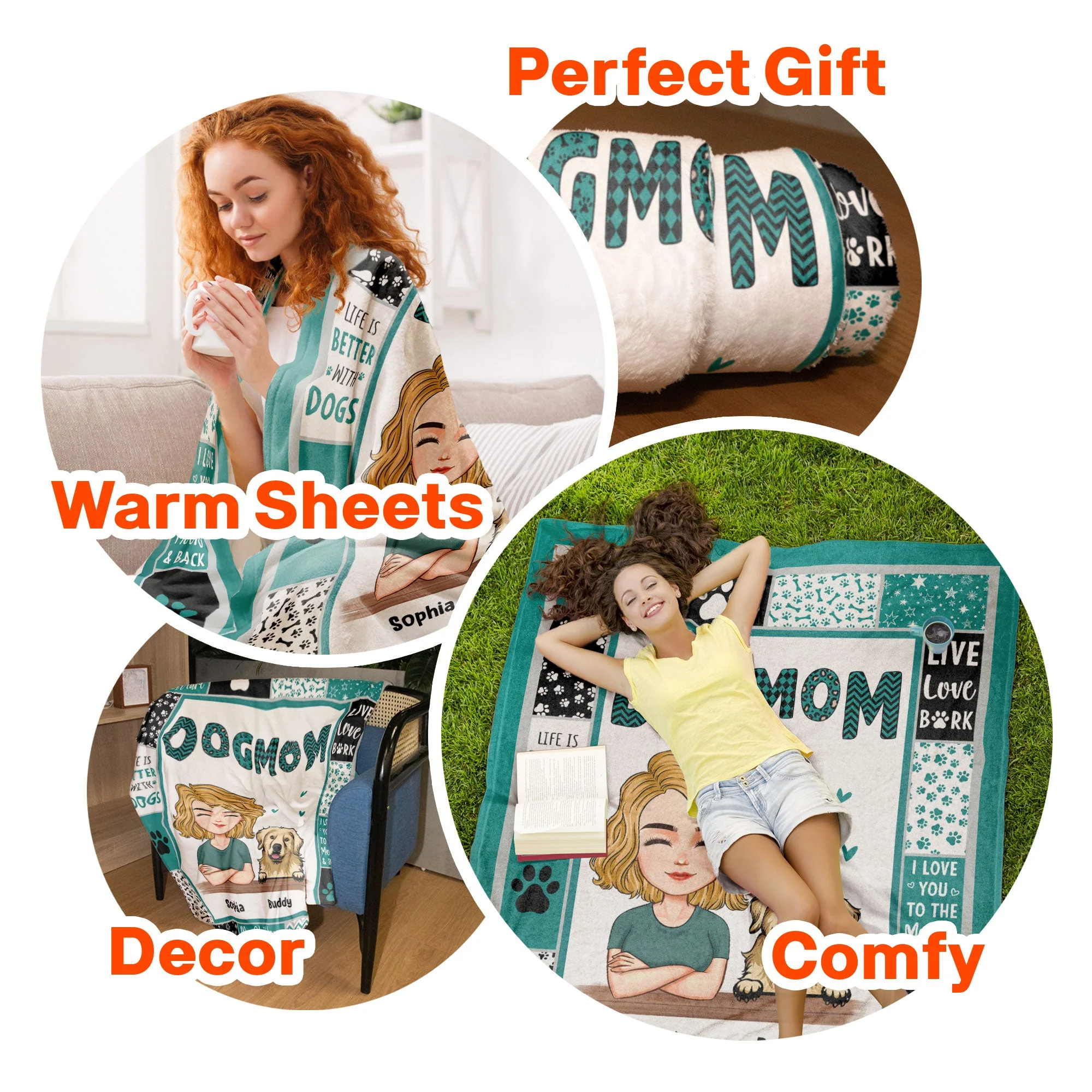 Dog Mom - Dog Dad - Personalized Dog Mom Blanket - Image 8