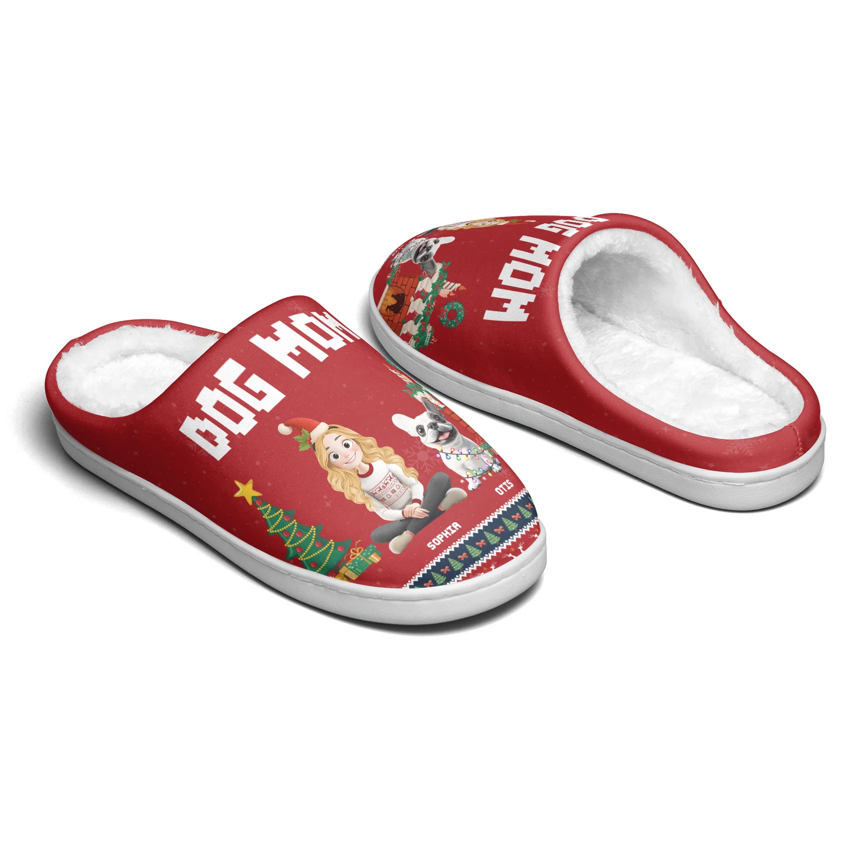 Dog Mom - Cartoon Version - Personalized Slippers - Image 2