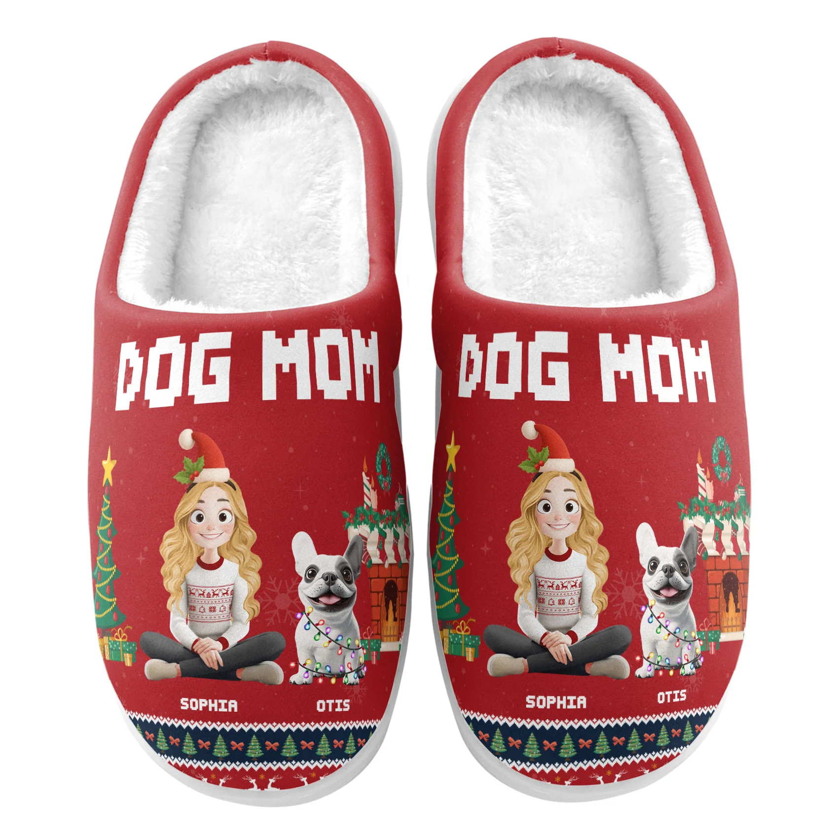 Dog Mom - Cartoon Version - Personalized Slippers - Image 5