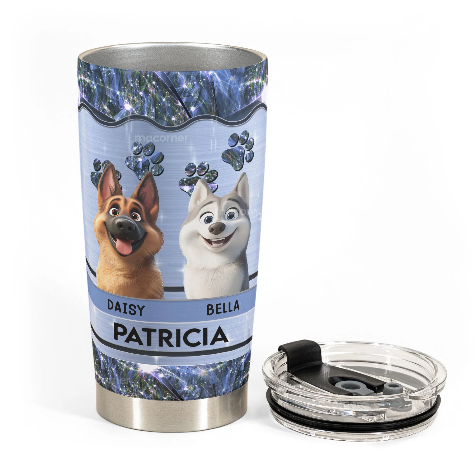 Dog Mom Dog Dad Cartoon Dog - Personalized Tumbler Cup - Image 3