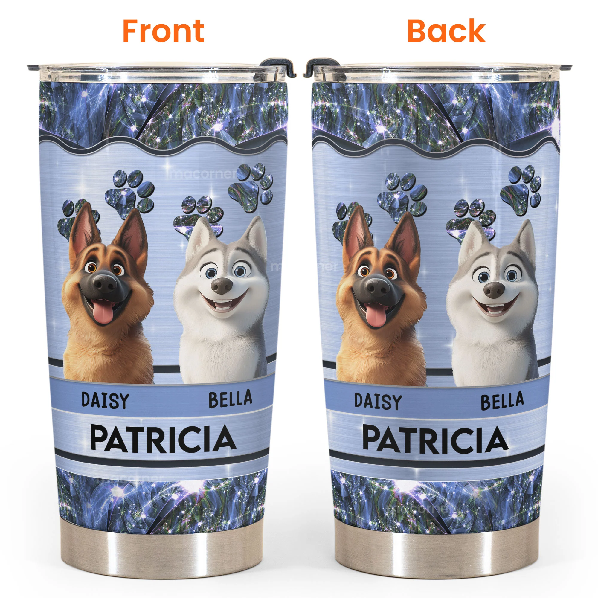 Dog Mom Dog Dad Cartoon Dog - Personalized Tumbler Cup - Image 4