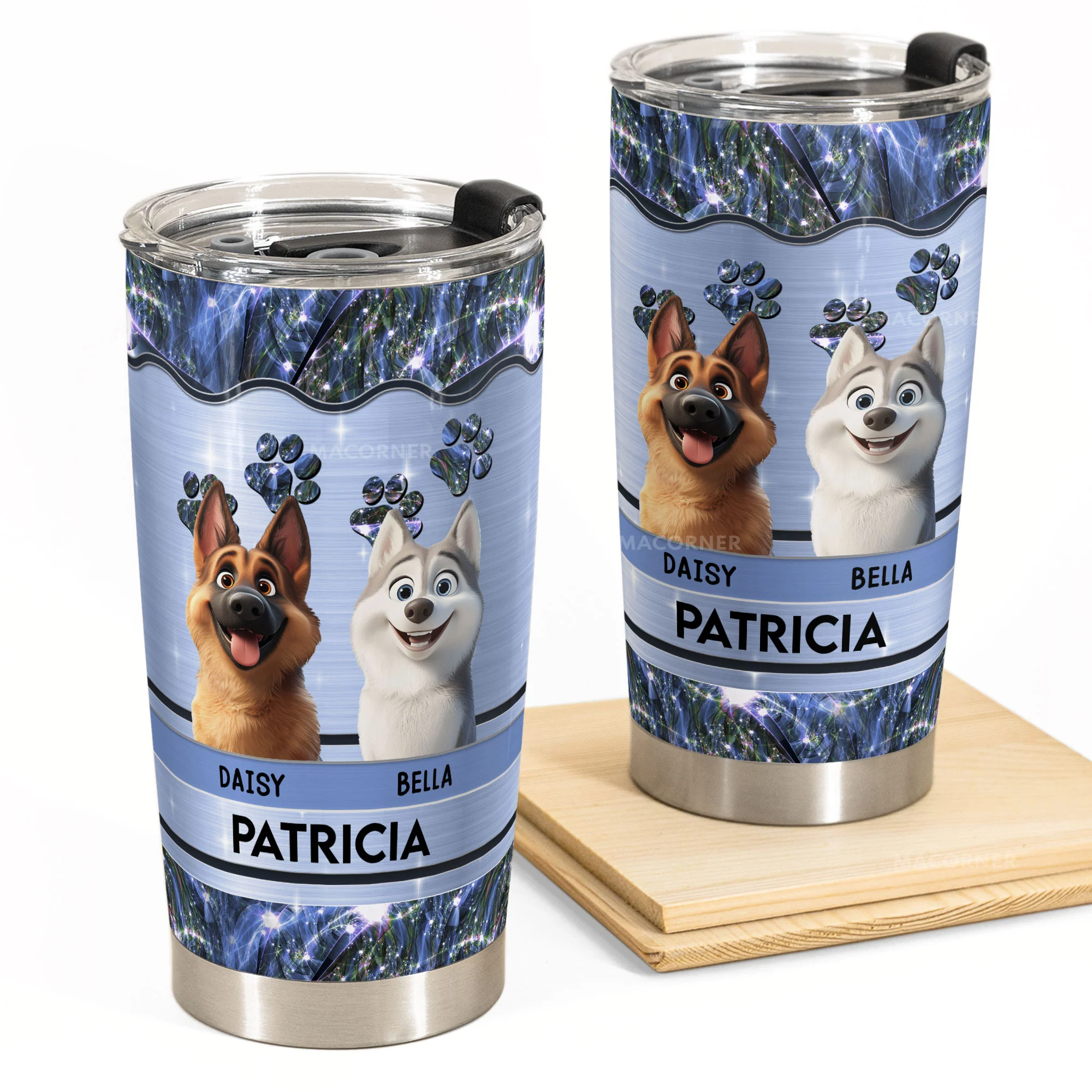 Dog Mom Dog Dad Cartoon Dog - Personalized Tumbler Cup - Image 5