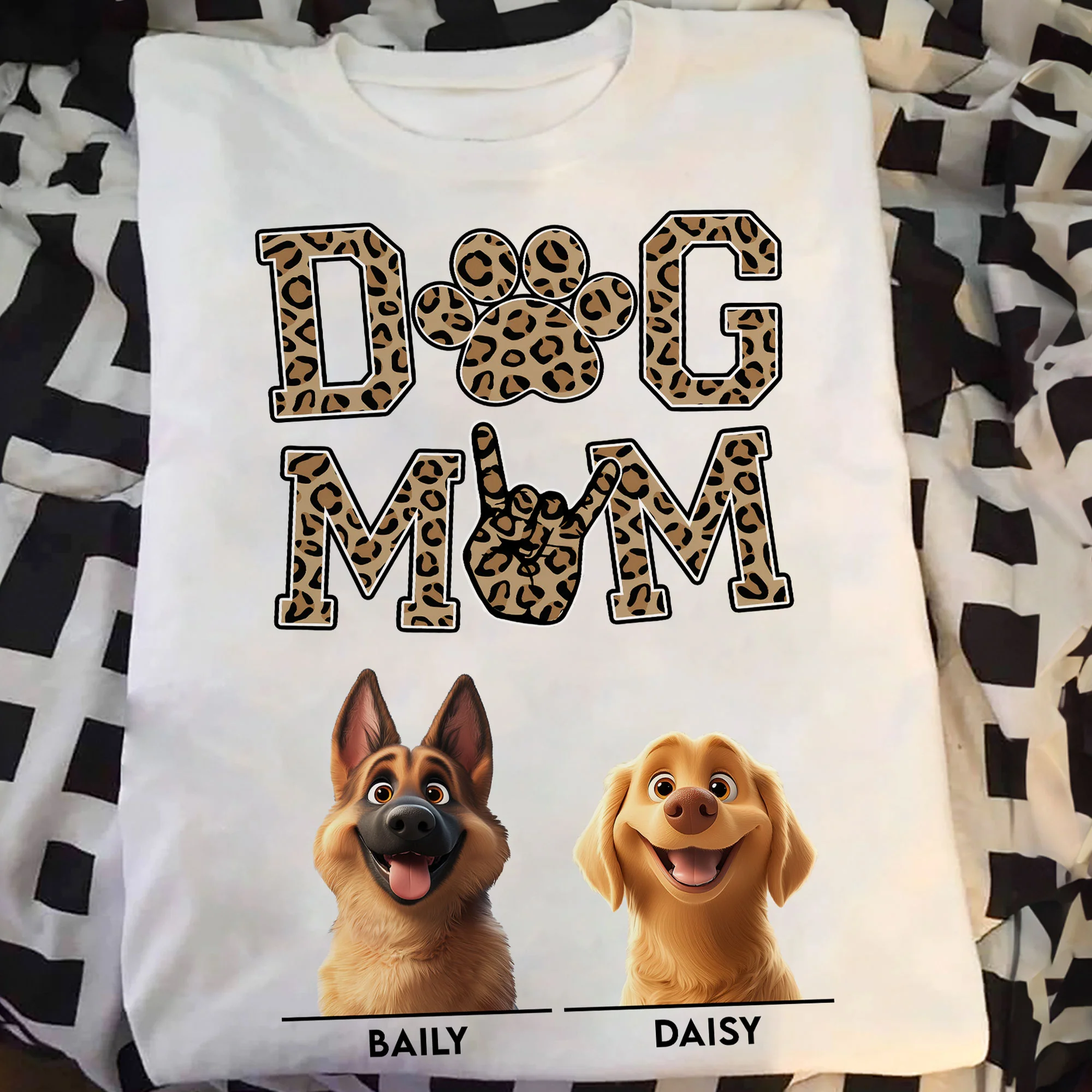 Dog Mom Leopard Version - Personalized Shirt - Image 2
