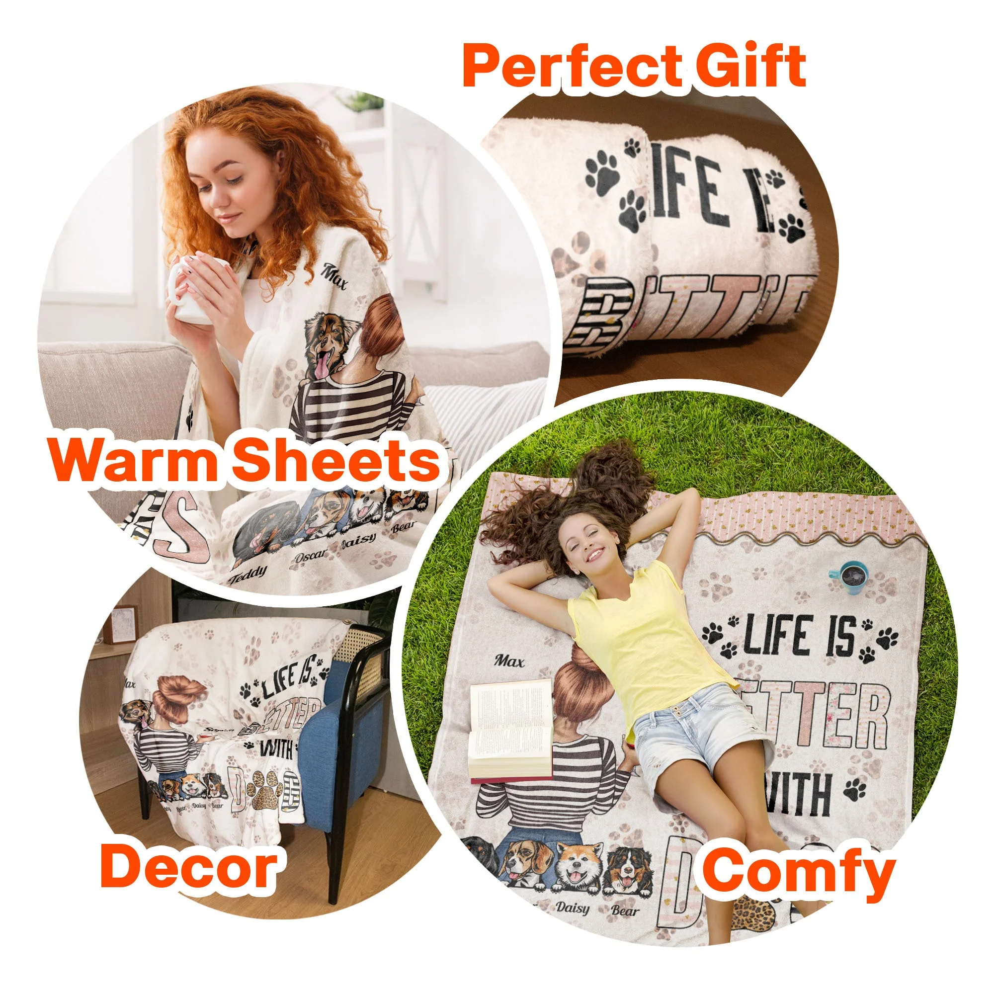Dog Mom Life Is Better With Dogs - Personalized Blanket - Birthday Mother's Day Gift For Mom, Wife, Dog Mom - Image 5