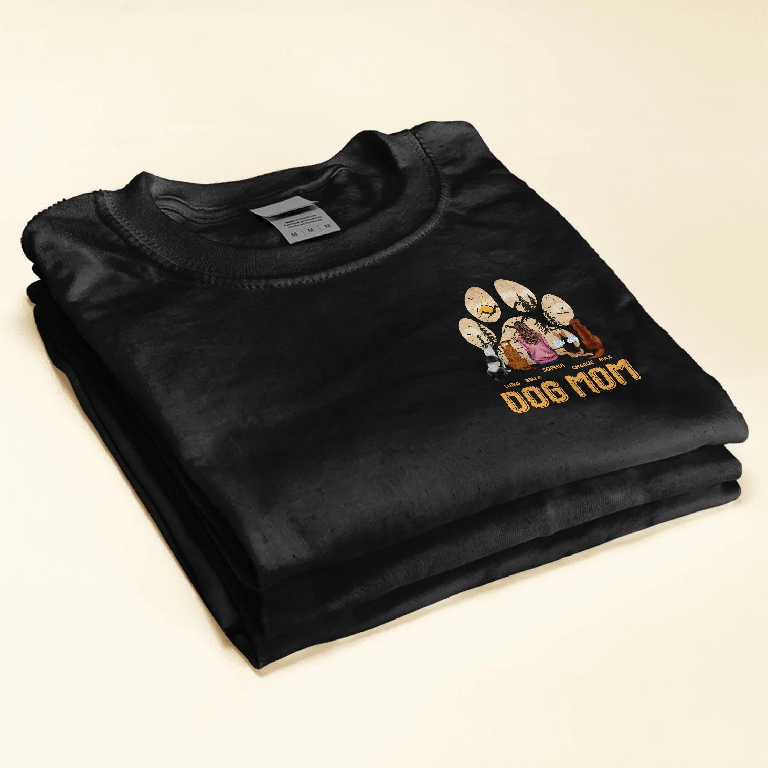 Dog Mom Paw Mountain View Vintage - Personalized Shirt - Image 2