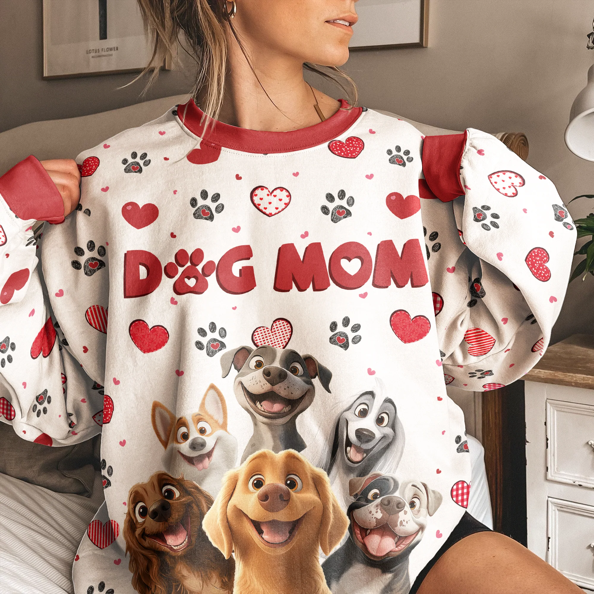 Dog Mom - Personalized 3D Printed Sweatshirt - Image 3
