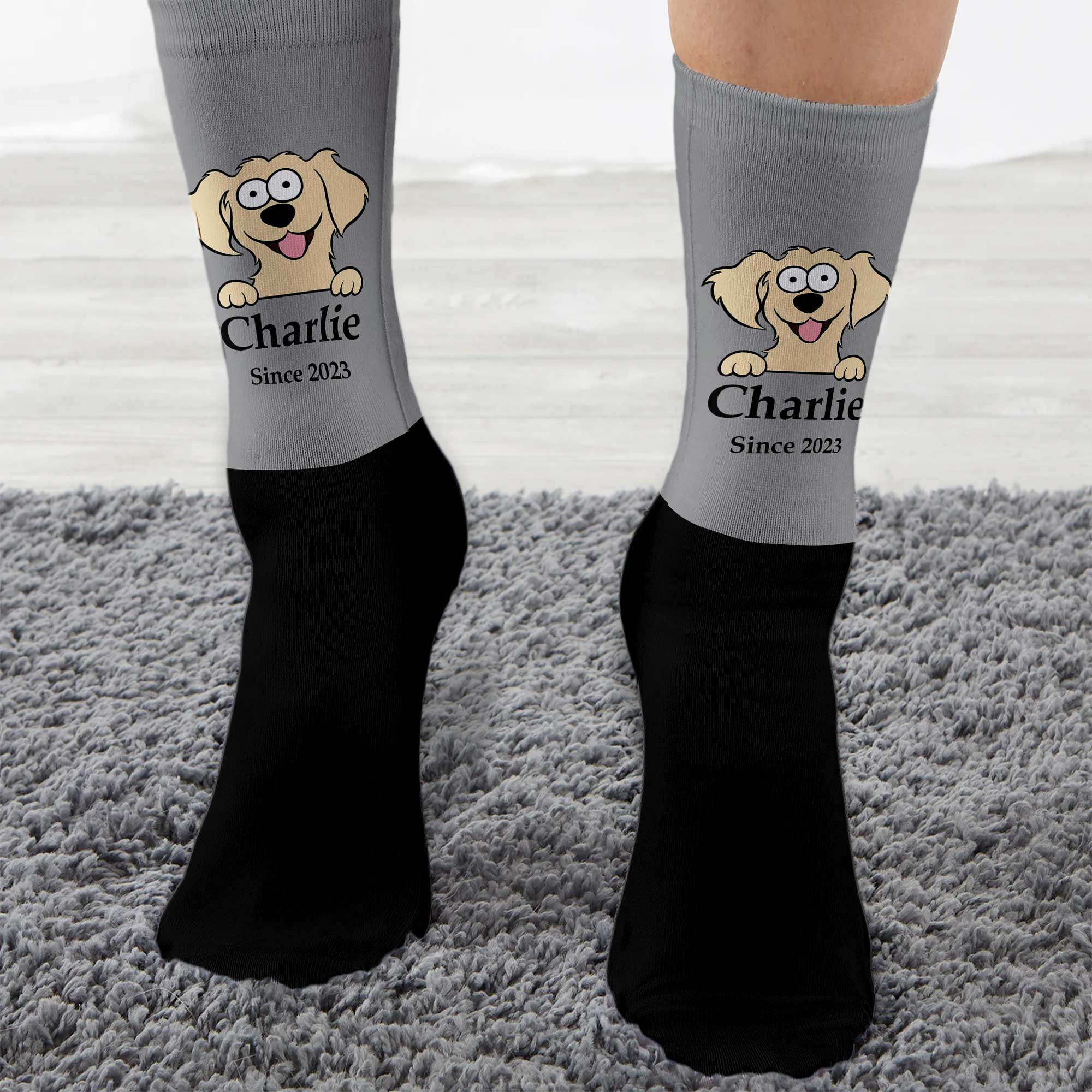 Dog Portrait - Personalized Crew Socks - Image 2