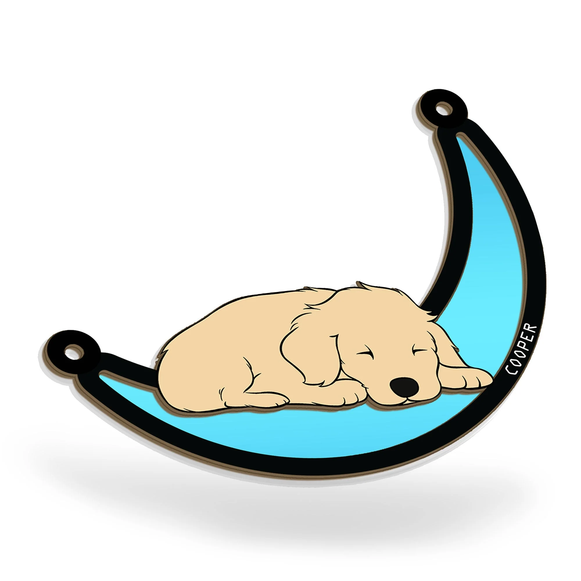 Dog Sleeping On The Moon - Personalized Window Hanging Suncatcher Ornament - Image 5