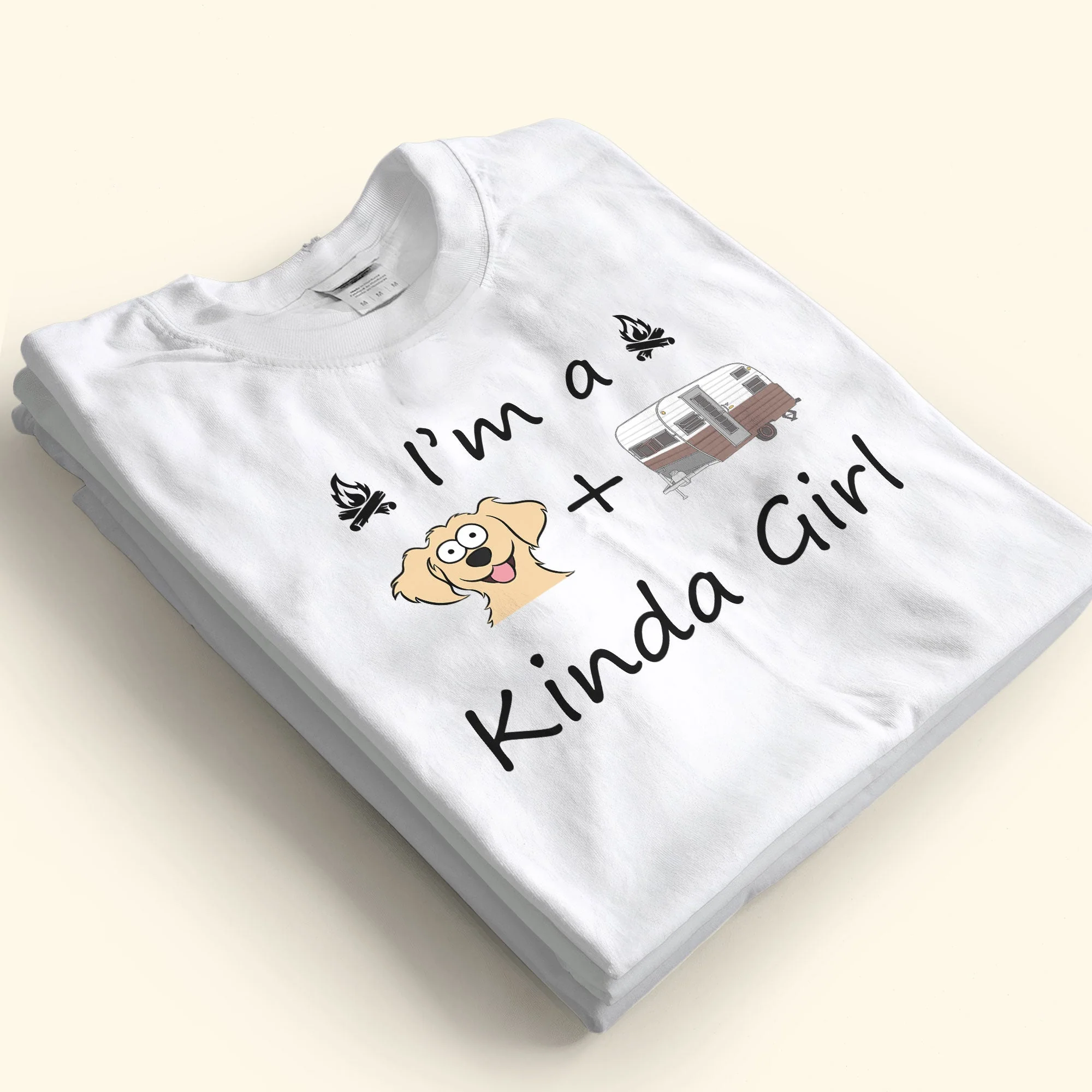 Dogs And Camper Kinda Girl - Personalized Shirt - Image 2
