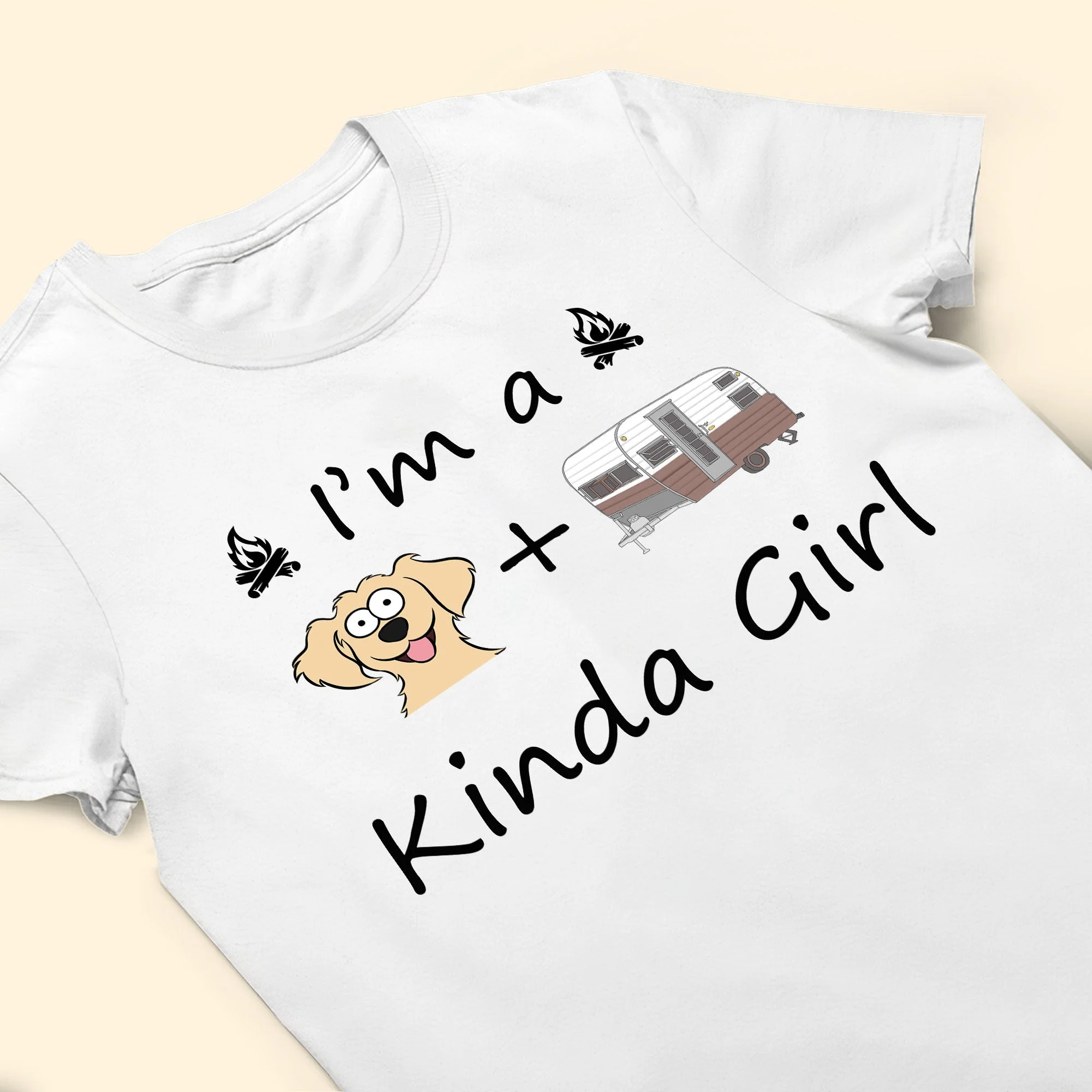 Dogs And Camper Kinda Girl - Personalized Shirt - Image 3