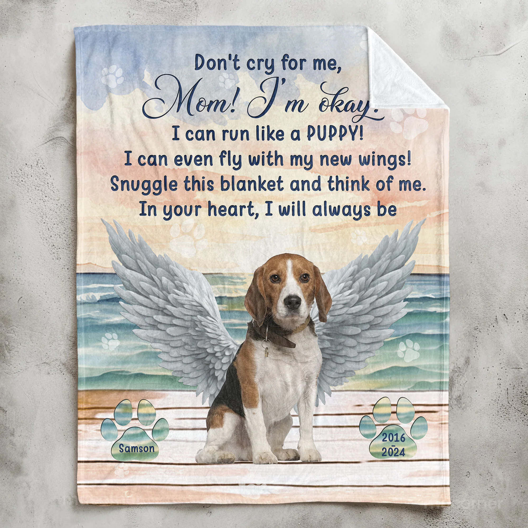 Don't Cry For My Pet Loss - Personalized Photo Blanket - Image 2