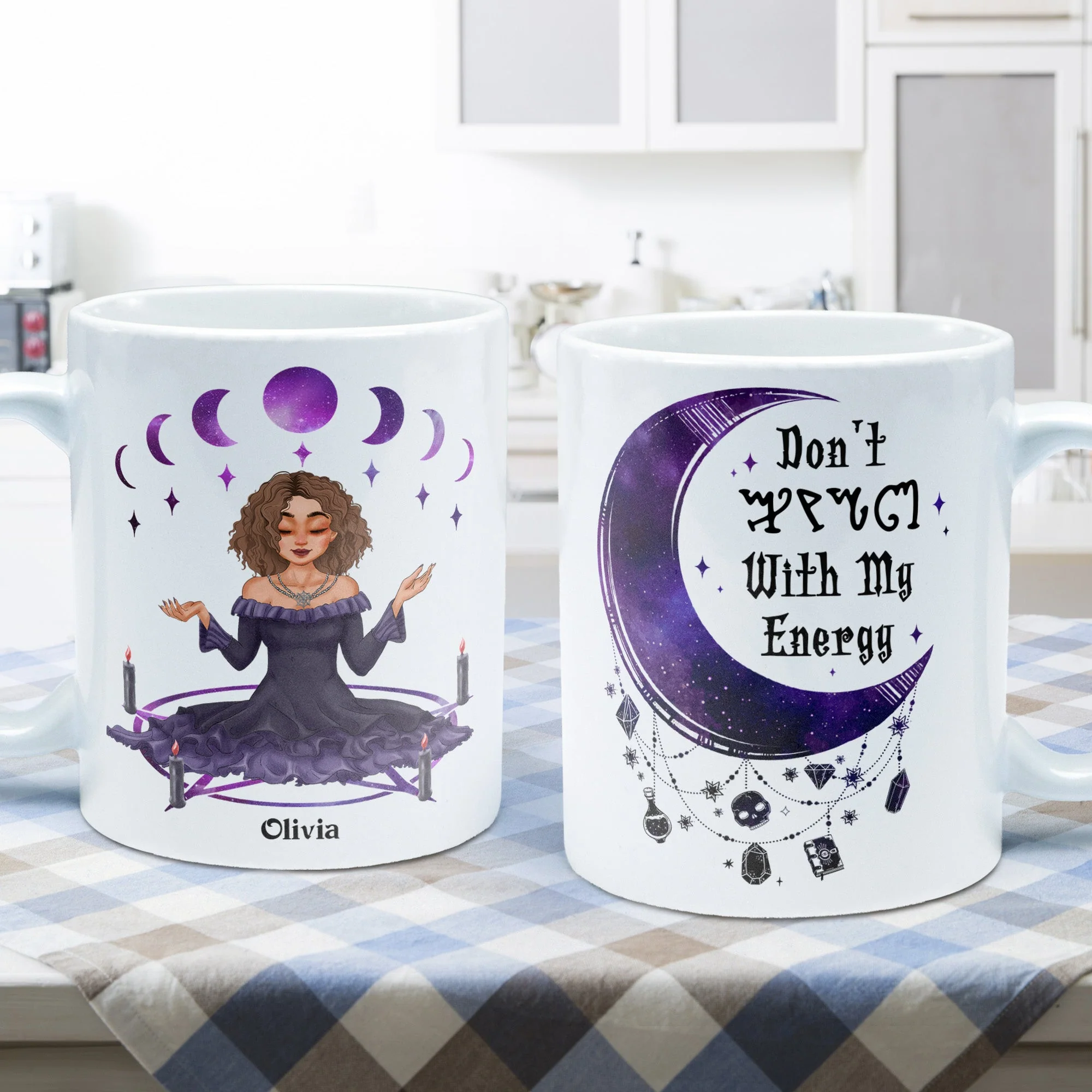 Don't Fu*k With My Energy Moon Witchy - Personalized Mug - Image 5