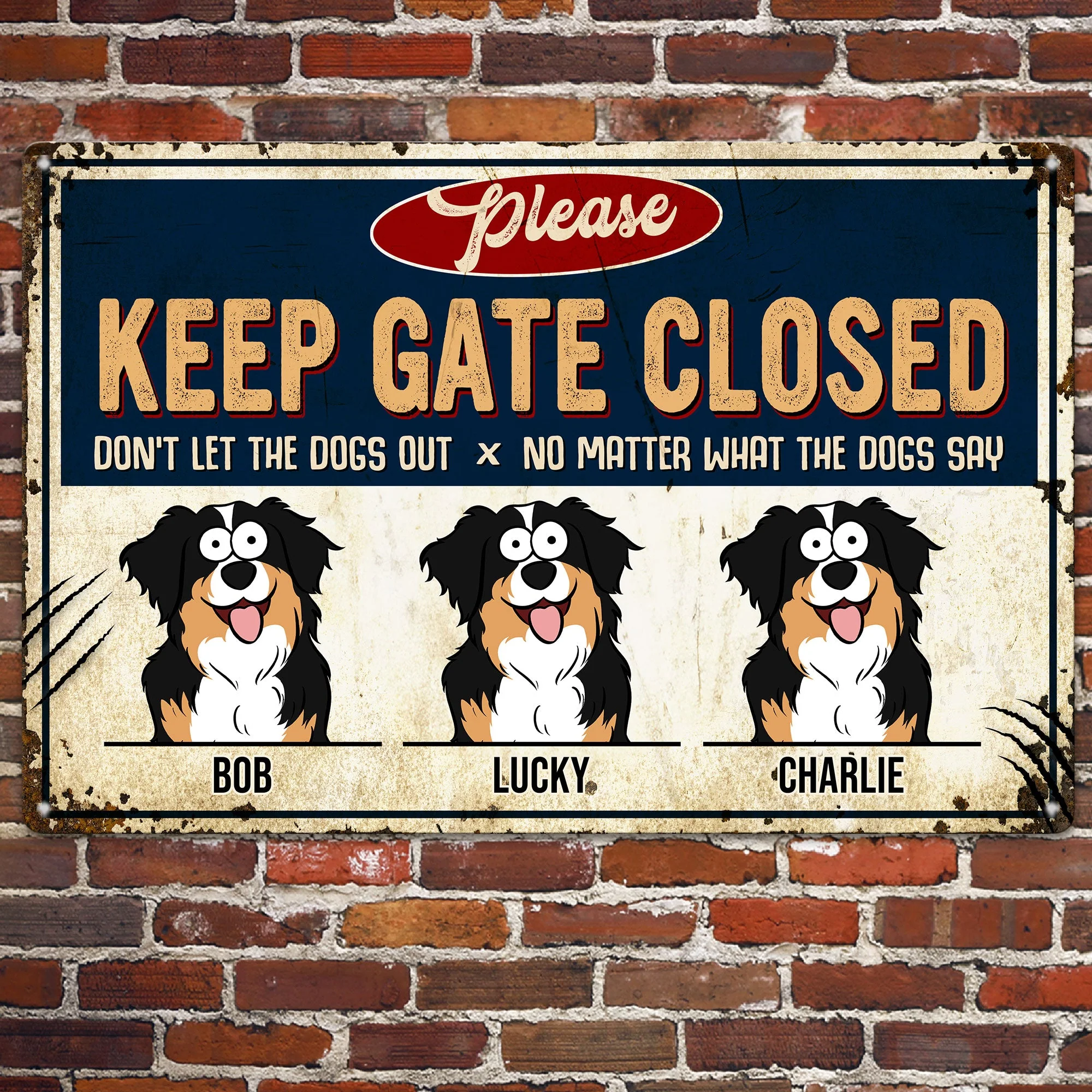 Don't Let The Dogs Out - Personalized Metal Sign - Image 2