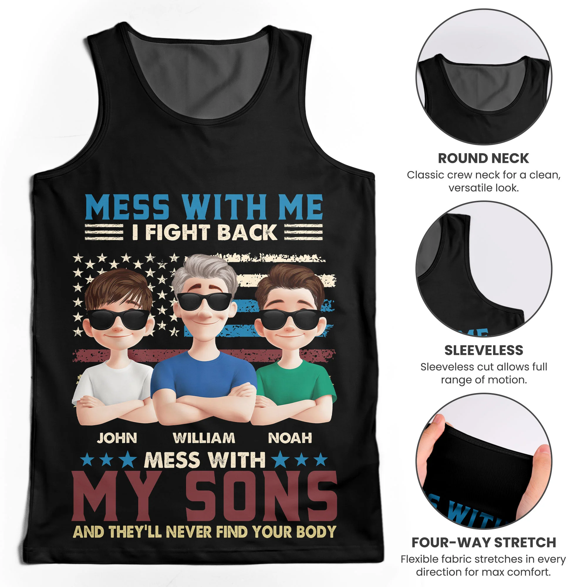 Don't Mess With My Kids - Custom Tank Top For Men - Image 5