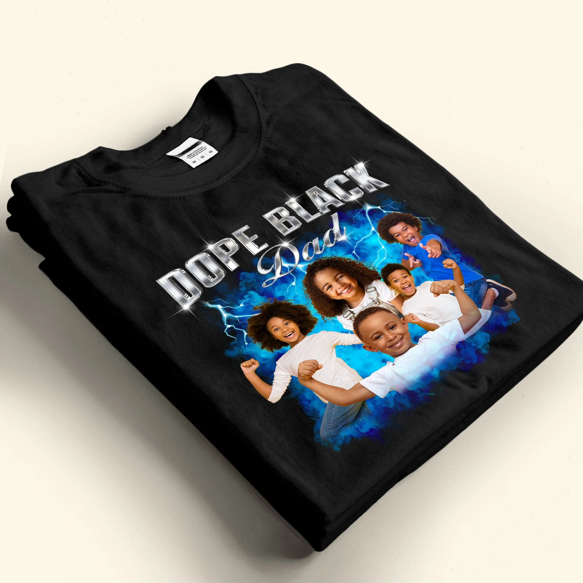 Dope Black Dad - Custom Bootleg Style Rap Shirt - Personalized Photo Shirt - Image 5