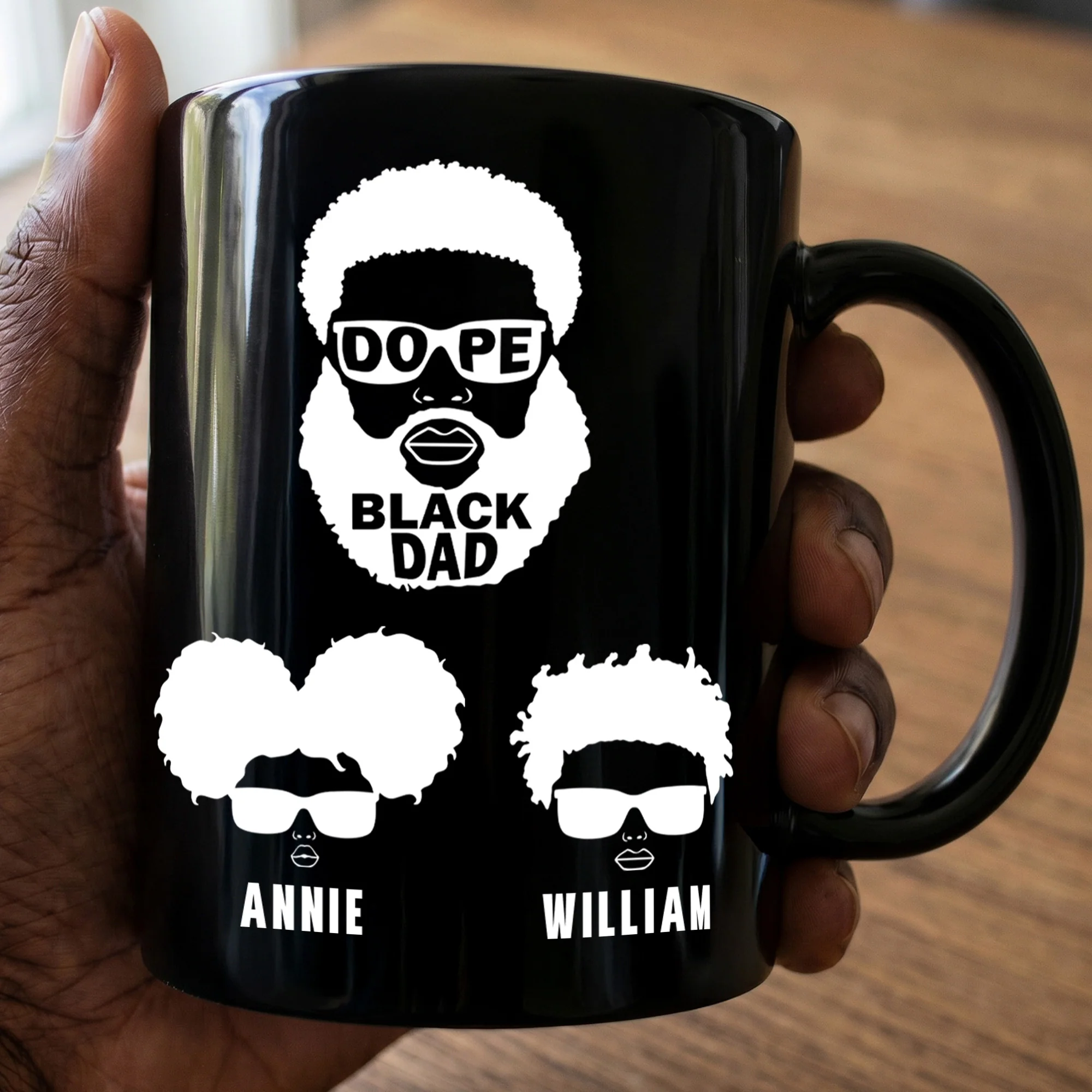 Dope Black Dad, Dope Black Father Black Mug Ver - Father's Day Gift - Personalized Mug