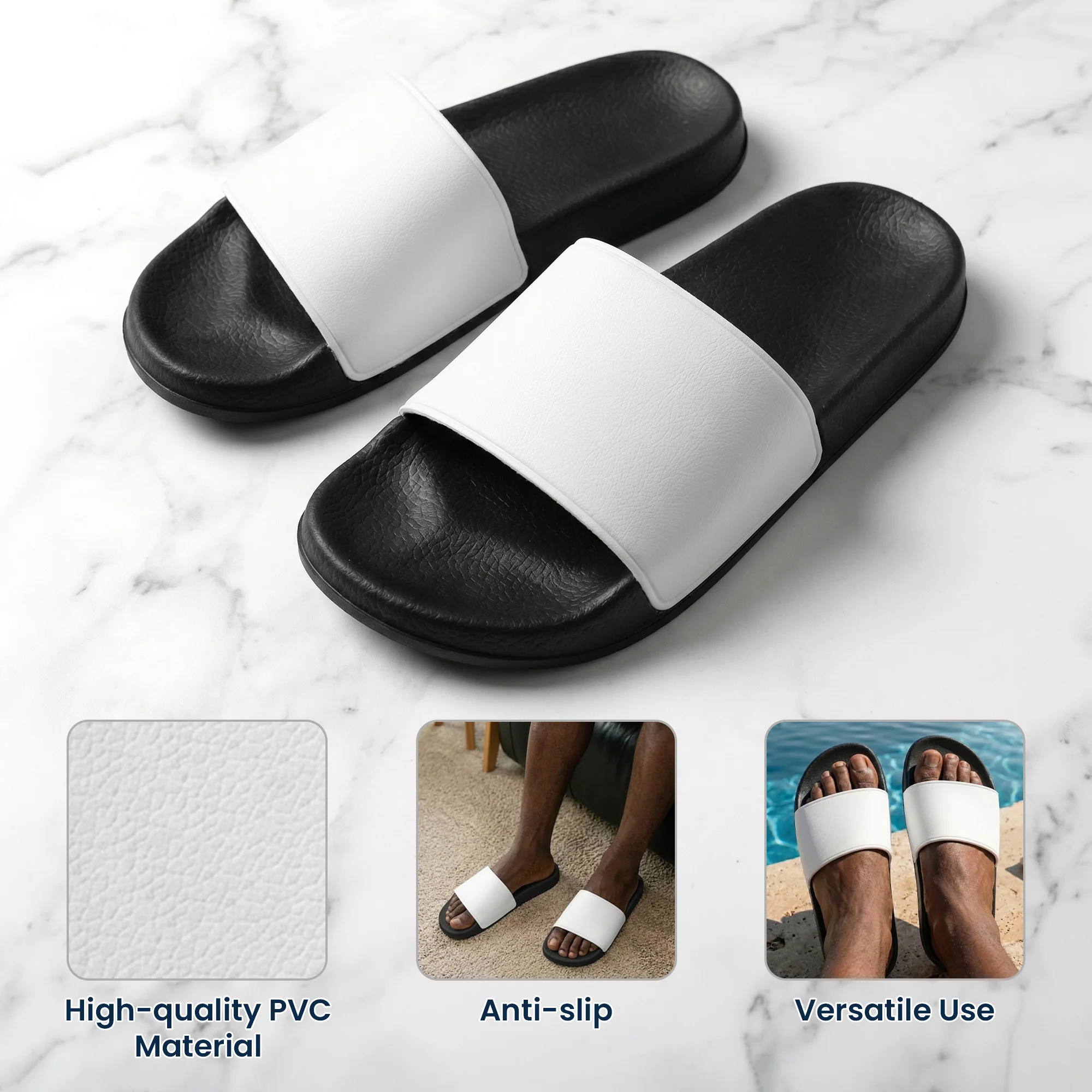 Dope Black Dad, Dope Dad Father's Day Gifts - Fist Bumps - Personalized Slide Sandals - Image 6