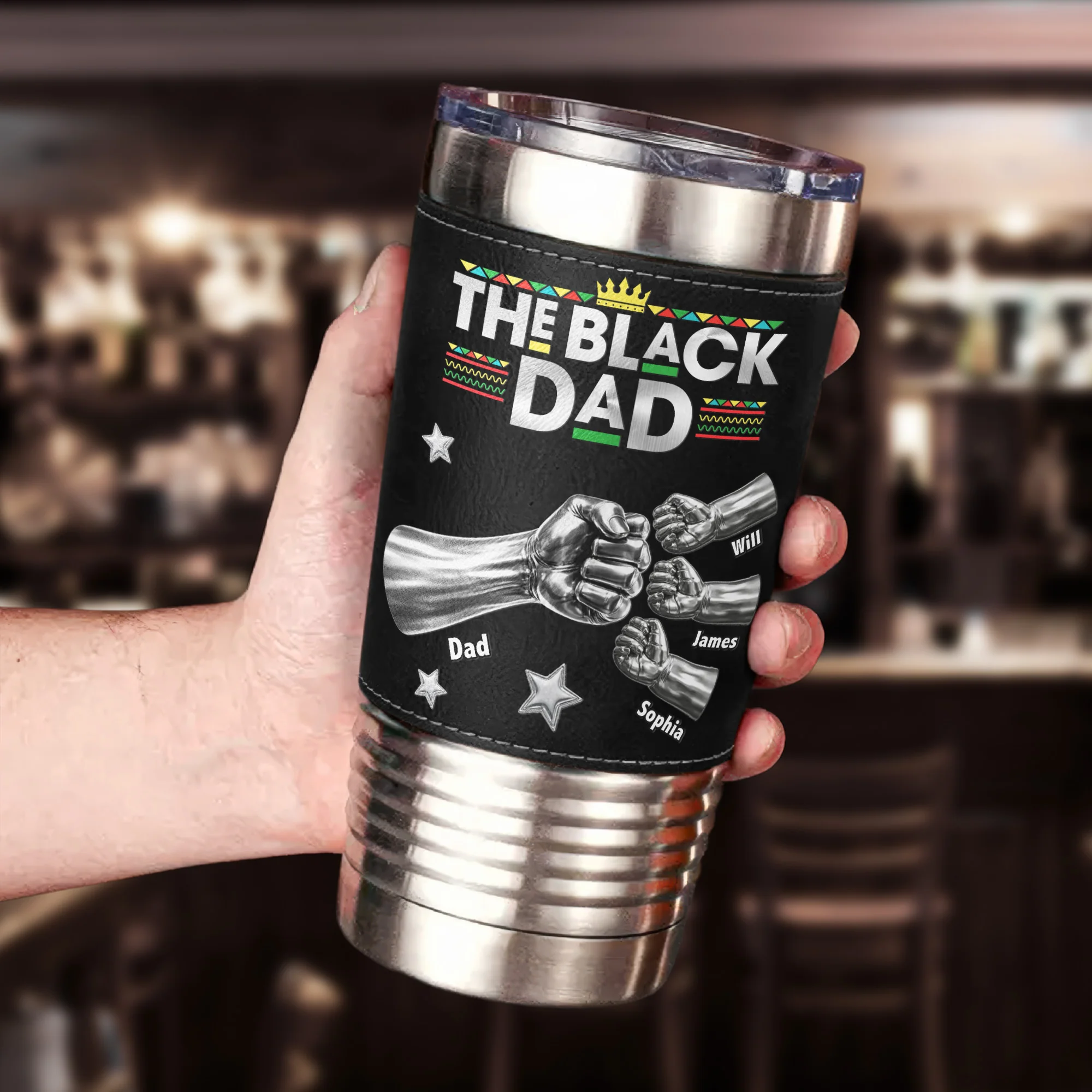 Dope Black Dad Fist Bump New Version Gift For Dad, Husband - Personalized 20oz Tumbler - Image 3
