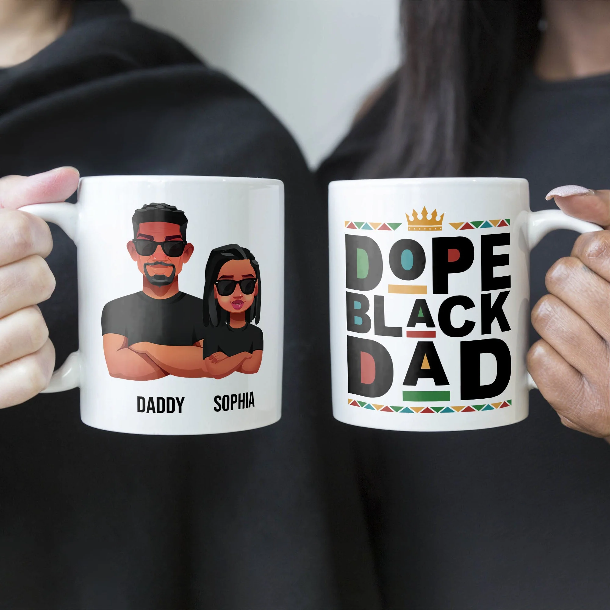 Dope Black Dad - Personalized Mug - Image 2