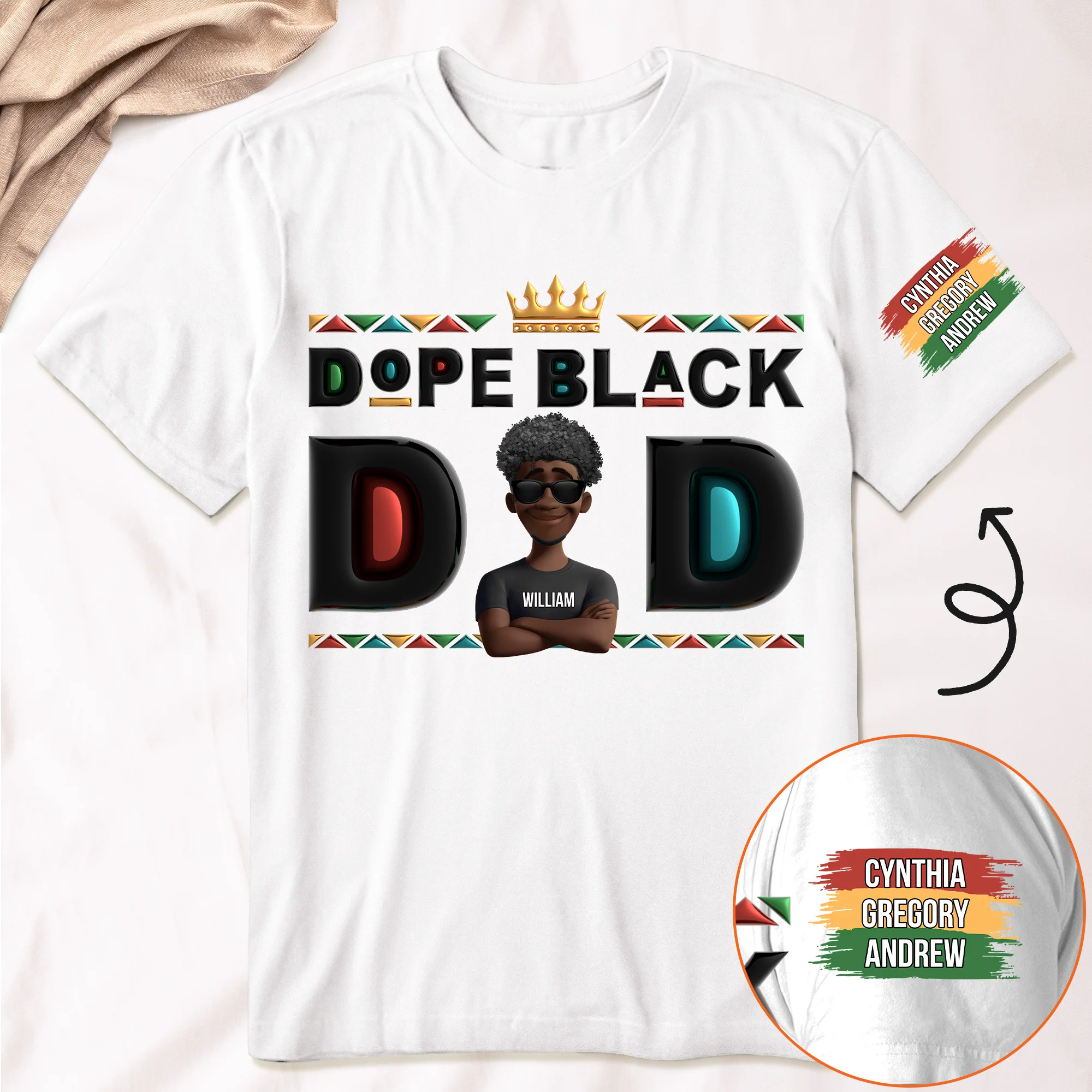 Dope Black Dad - Personalized Shirt - Image 2