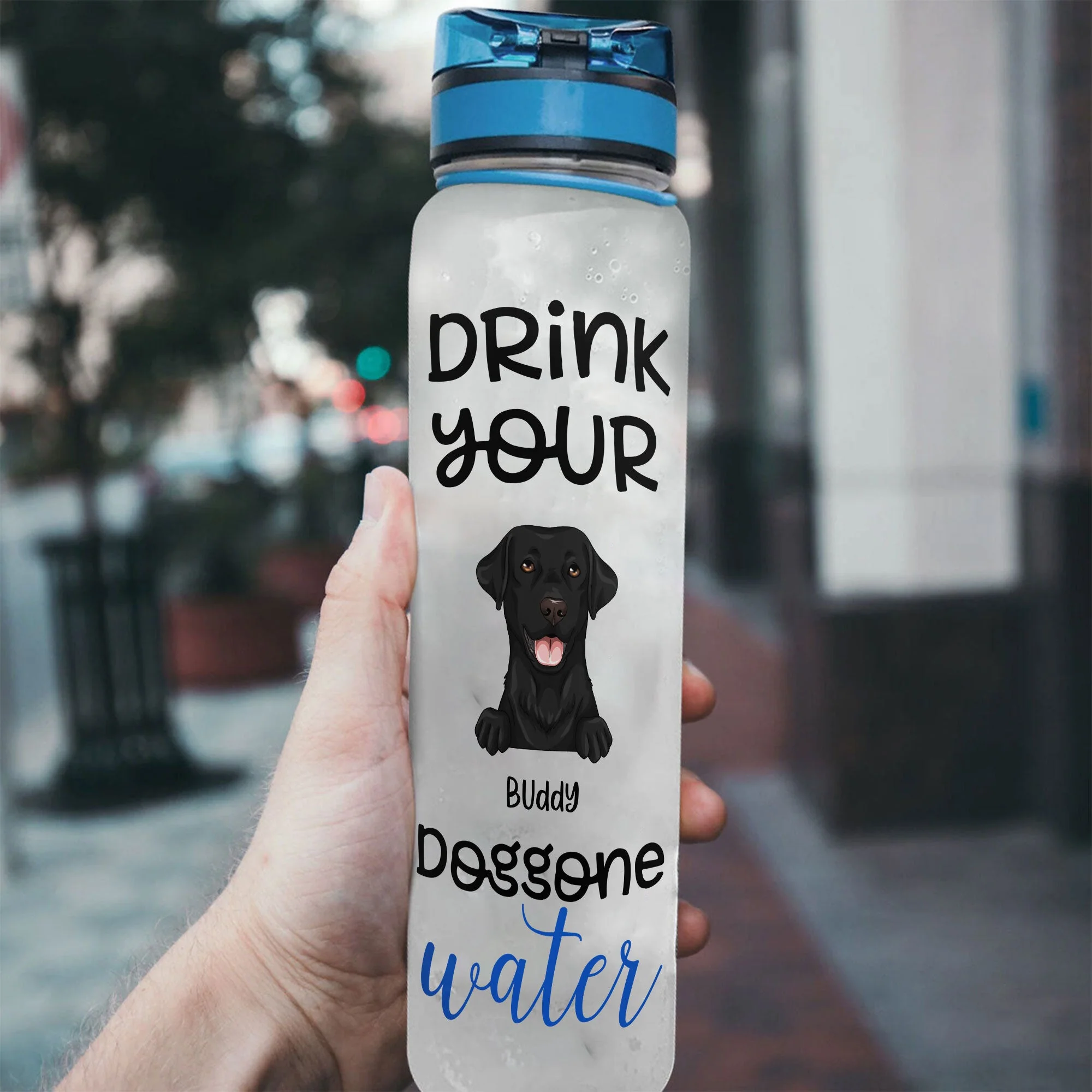 Drink Your Dog Gone Water - Personalized Water Tracker Bottle - Image 3