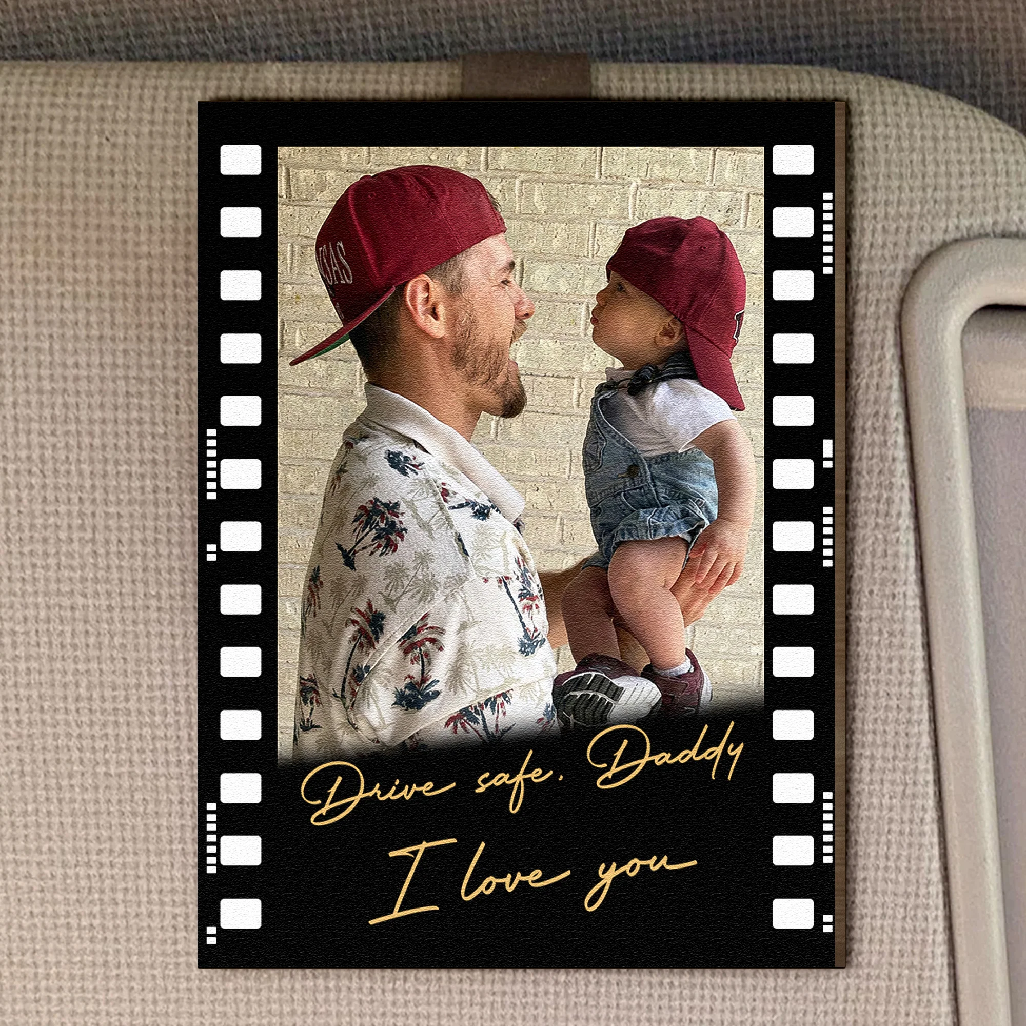 Drive Safe Daddy Father's Day Gift For Dad, Husband - Personalized Car Visor Clip - Image 2