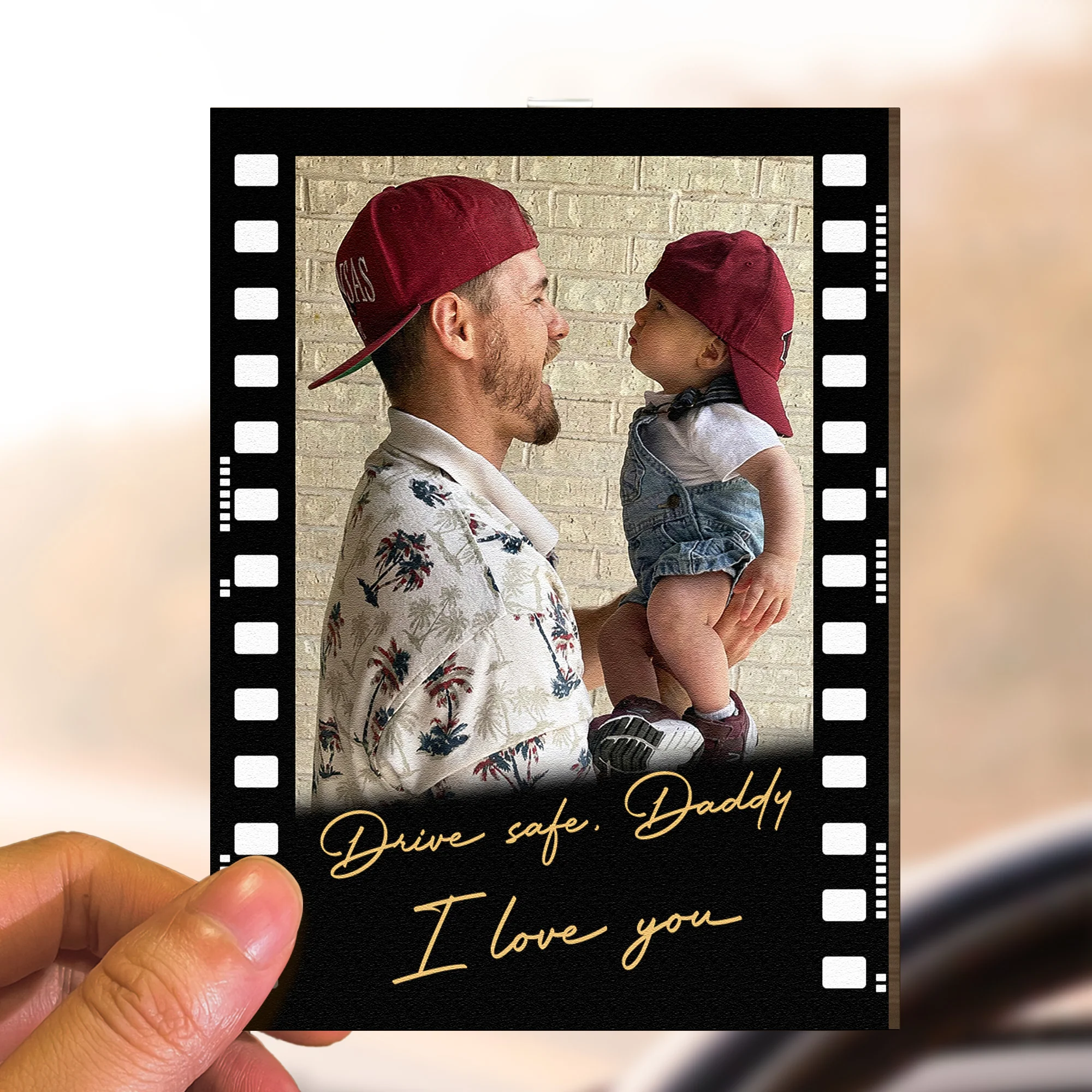 Drive Safe Daddy Father's Day Gift For Dad, Husband - Personalized Car Visor Clip - Image 5