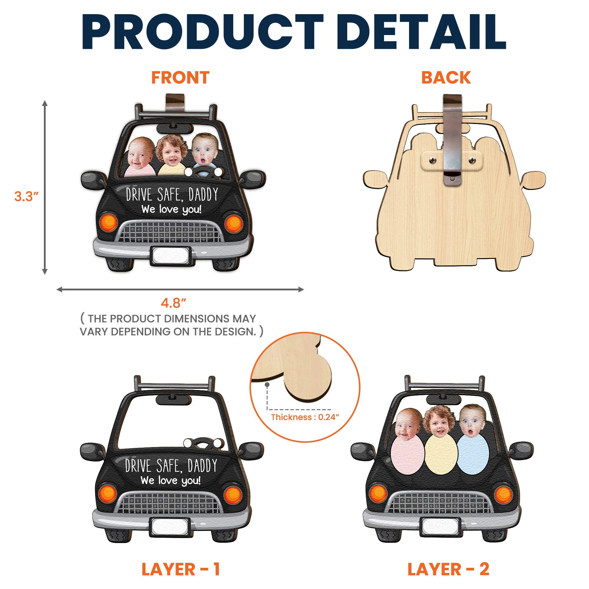 Drive Safe Daddy Version Funny - Custom Photo Gift Set - Image 7